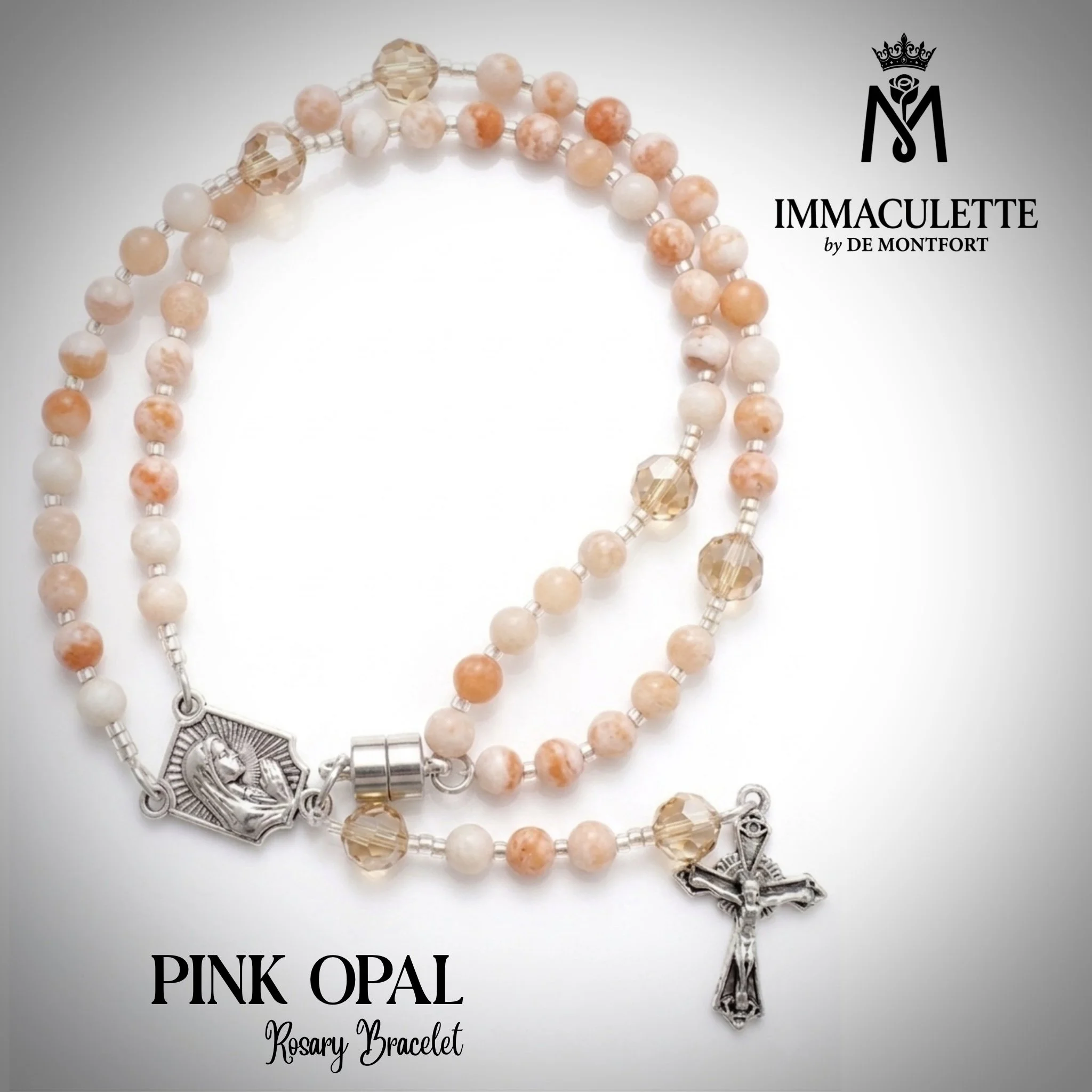 Pink Opal IMMACULETTE Rosary Bracelet