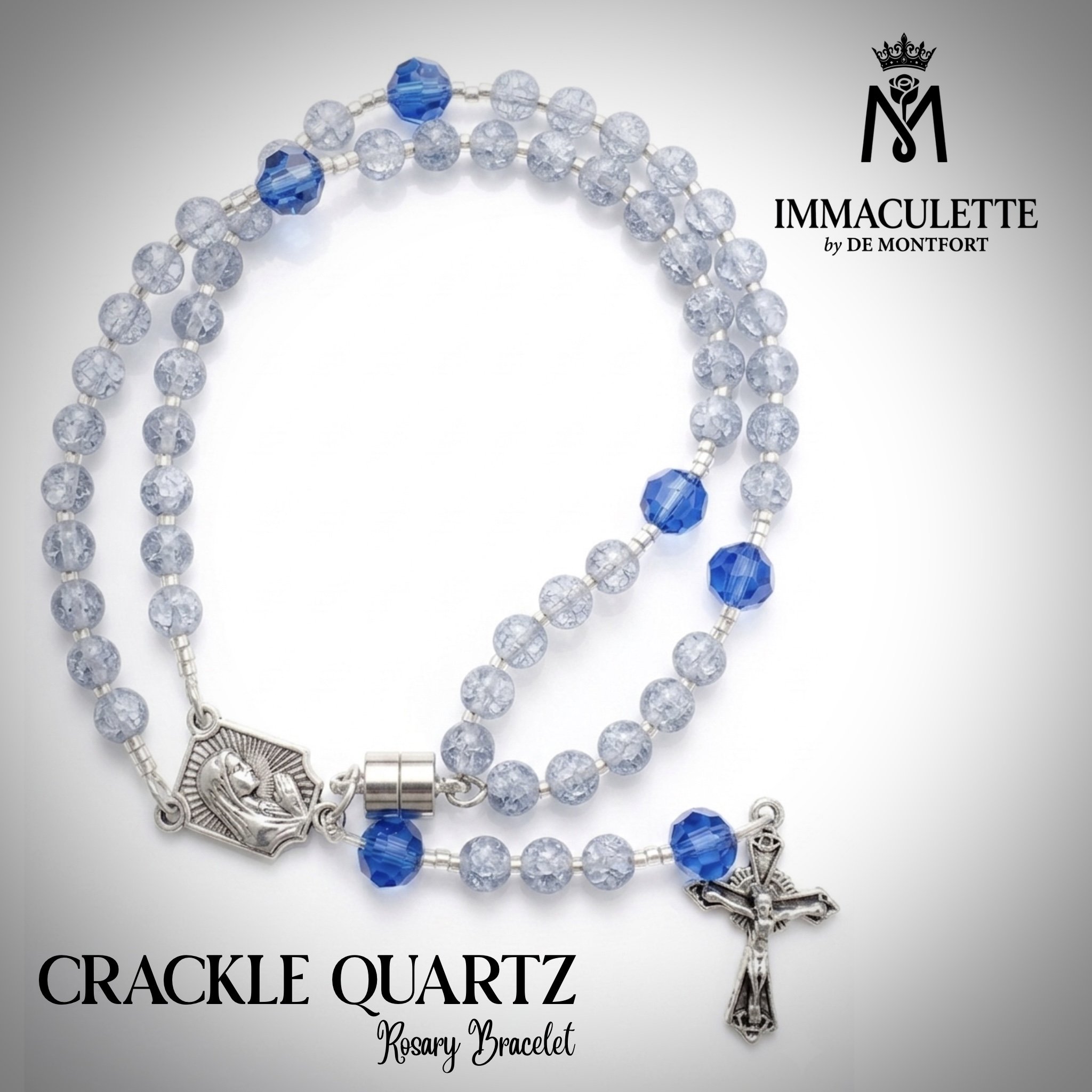 Crackle Quartz IMMACULETTE Rosary Bracelet