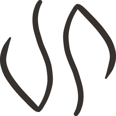 Silhouette of a plant with two leaves.