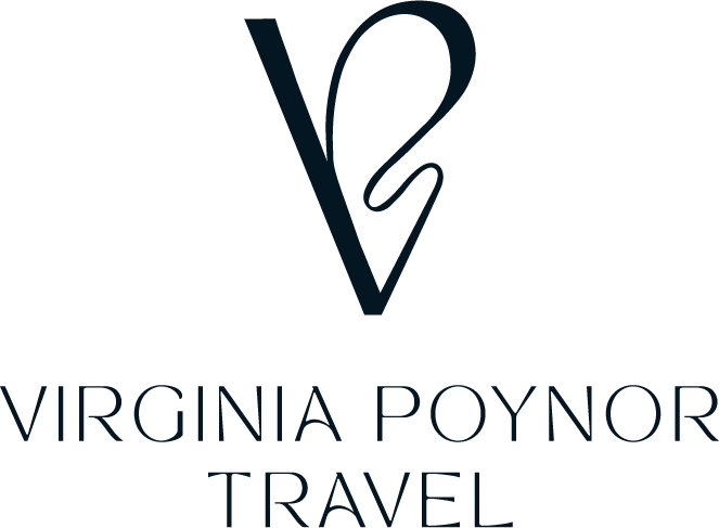 Virginia Poynor Travel logo with a stylized 'V' and 'P' in dark blue.