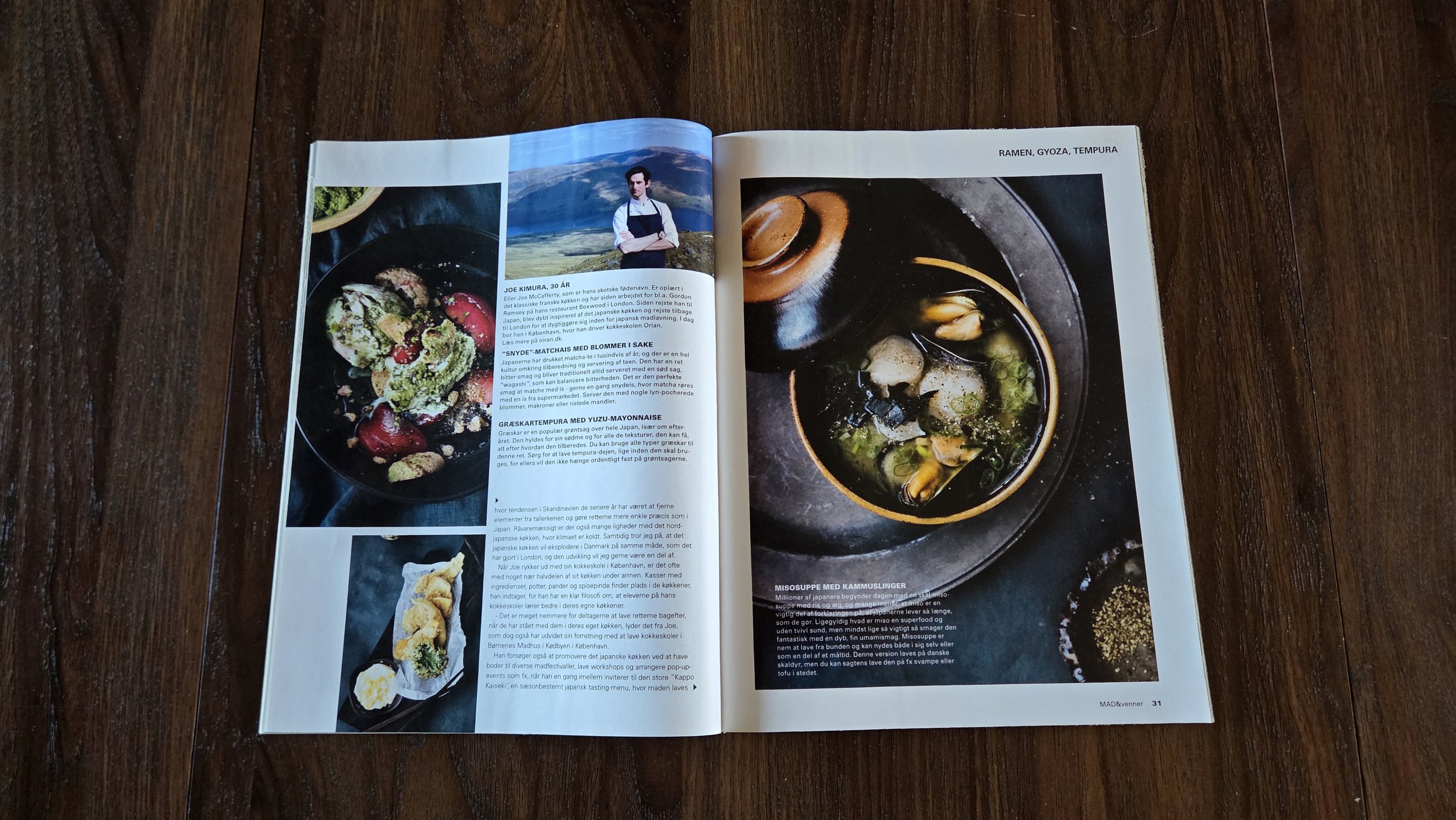 joe kimura recipes in danish food magazine