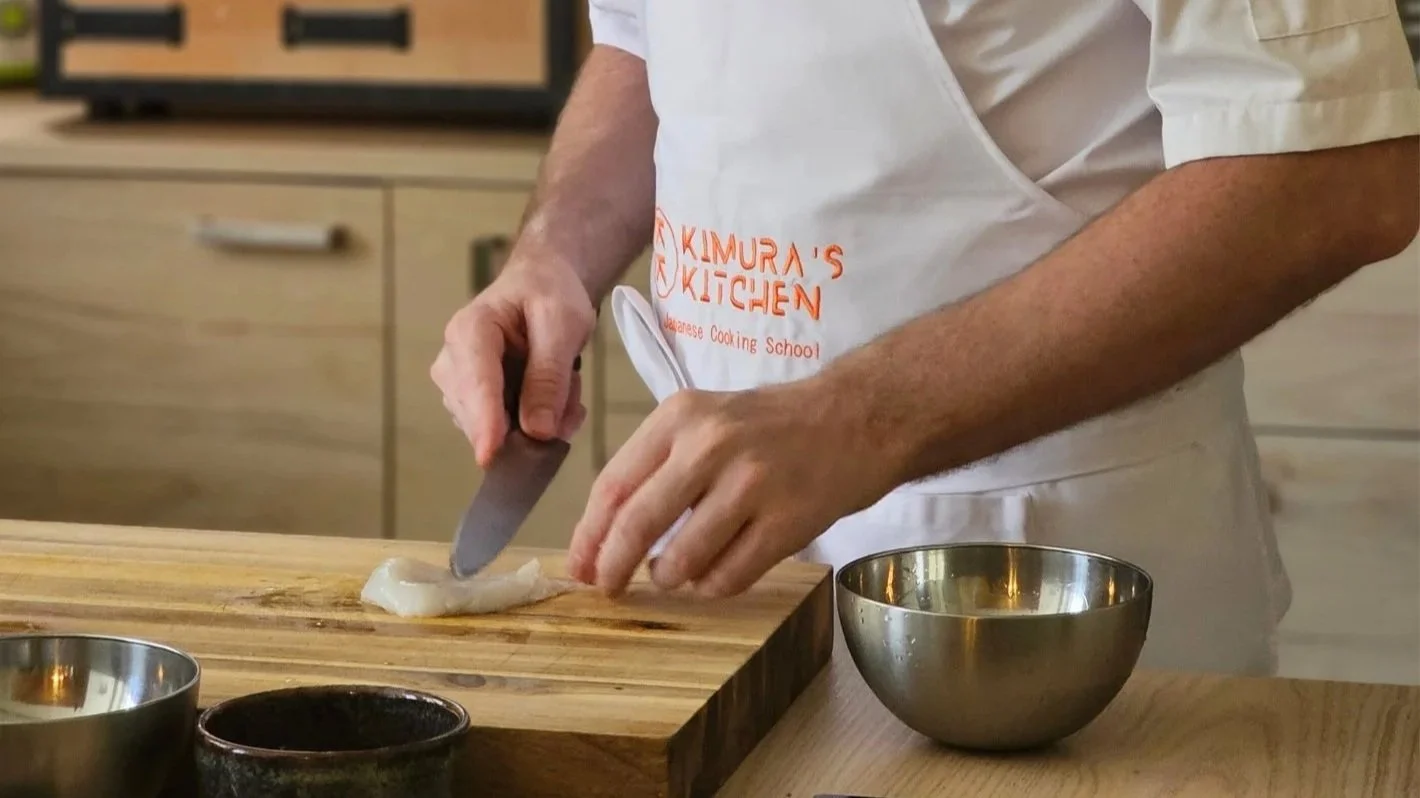 Joe Kimura in the kitchen cooking