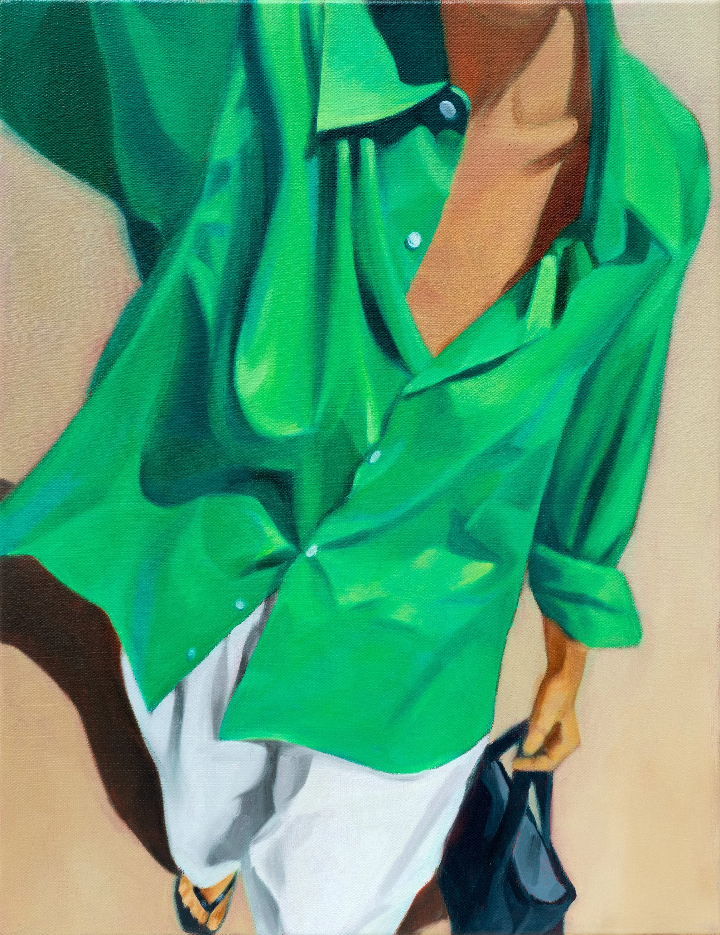 The Green Shirt — original oil painting on canvas by Ara Youn, 2025