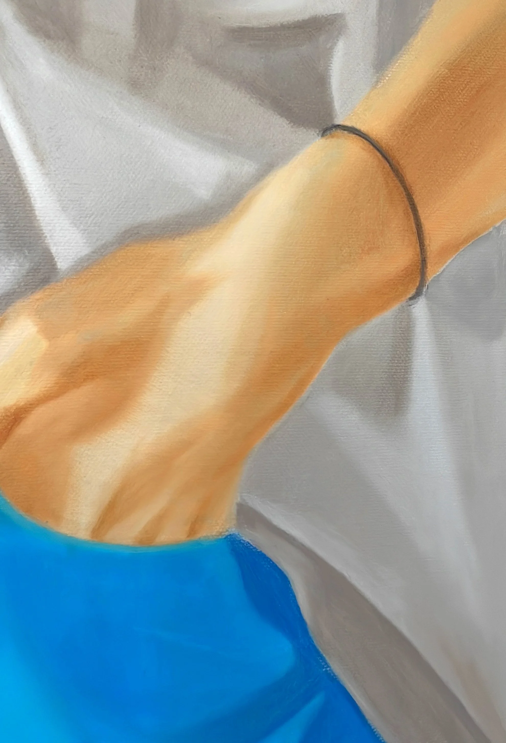 White Shirt and a Hair Tie— original oil painting on canvas by Ara Youn, 2025