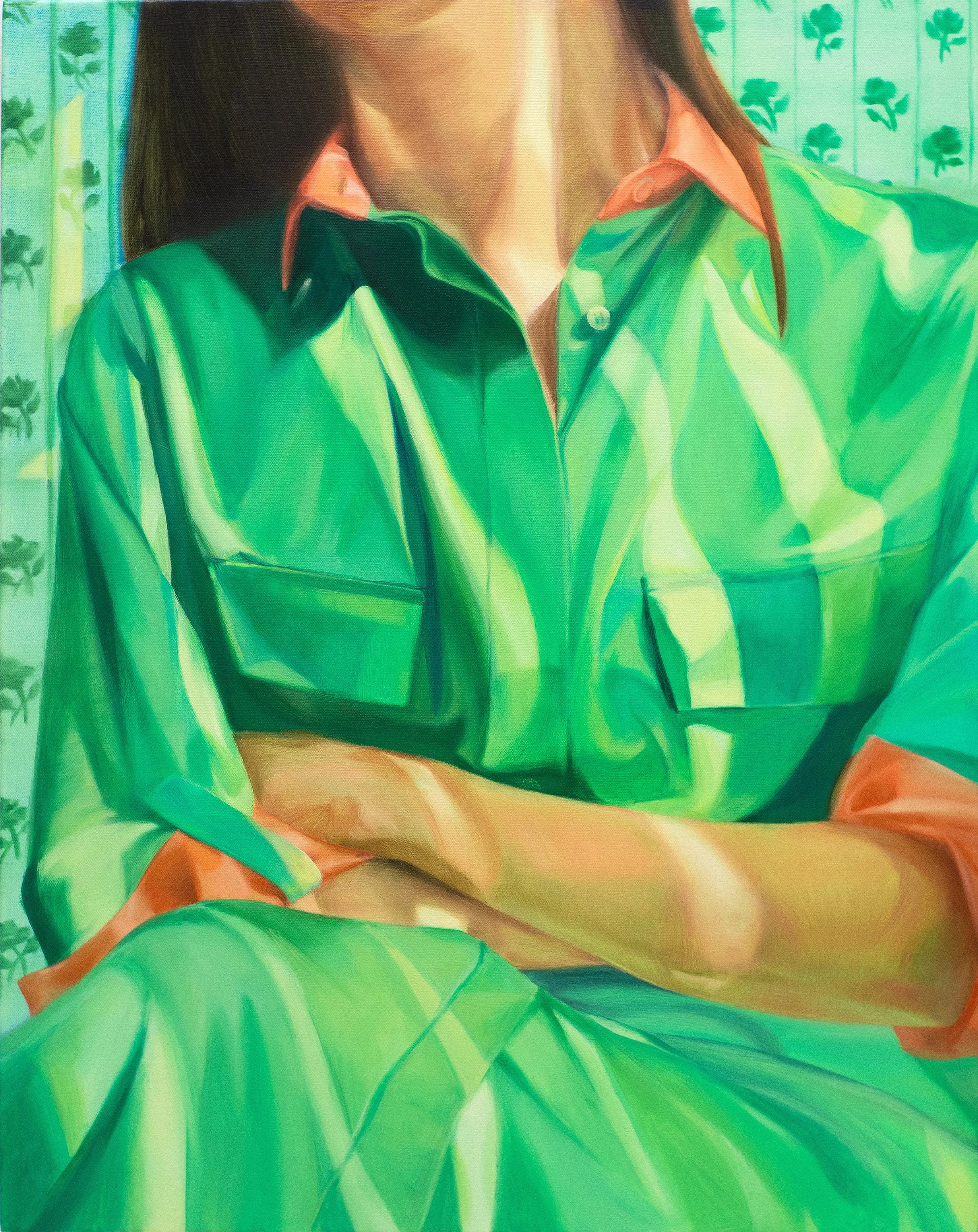 Green Room — original oil painting on canvas by Ara Youn, 2026