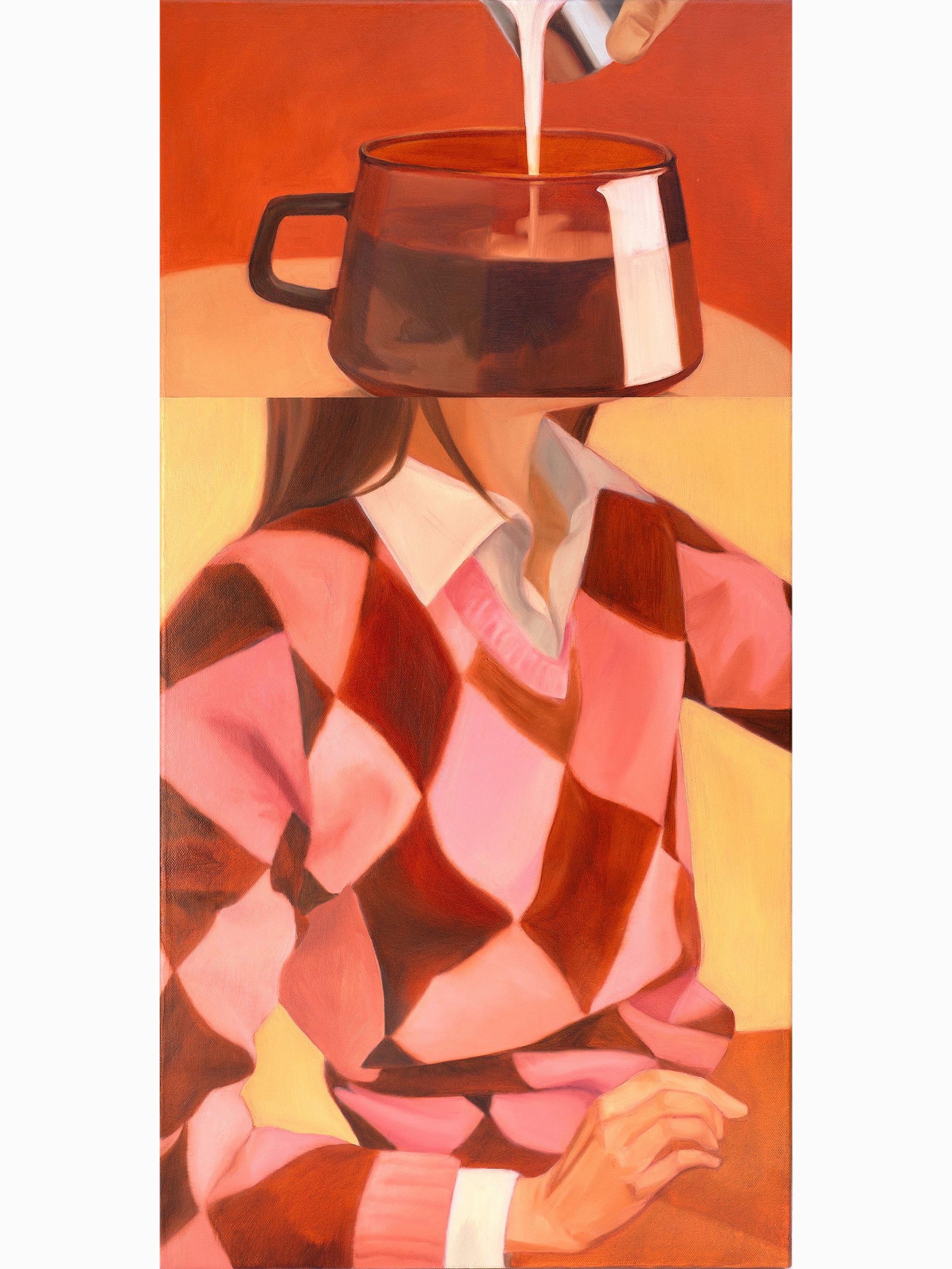 Coffee and Sweater — original oil painting on canvas by Ara Youn, 2025