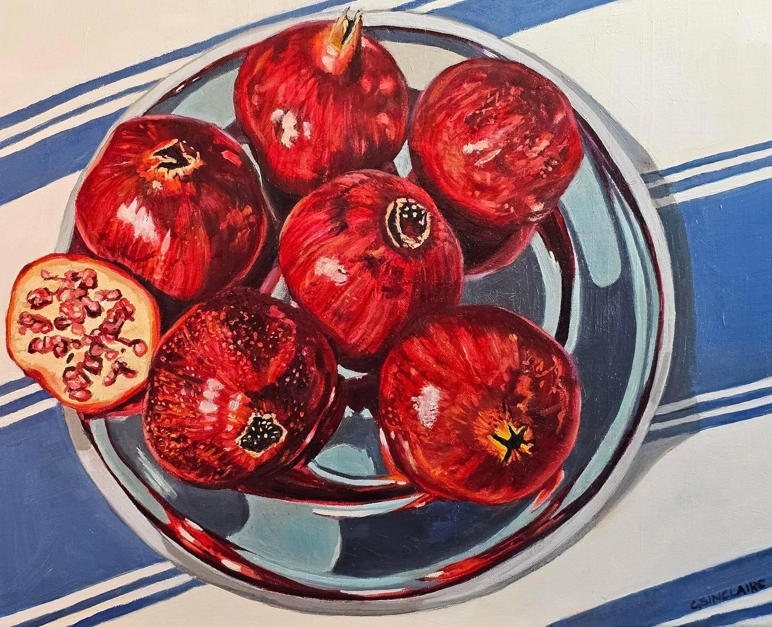 Sinclaire, Carollyne - Sky Reflecting on a Silver Platter of Pomegranates.jpg
