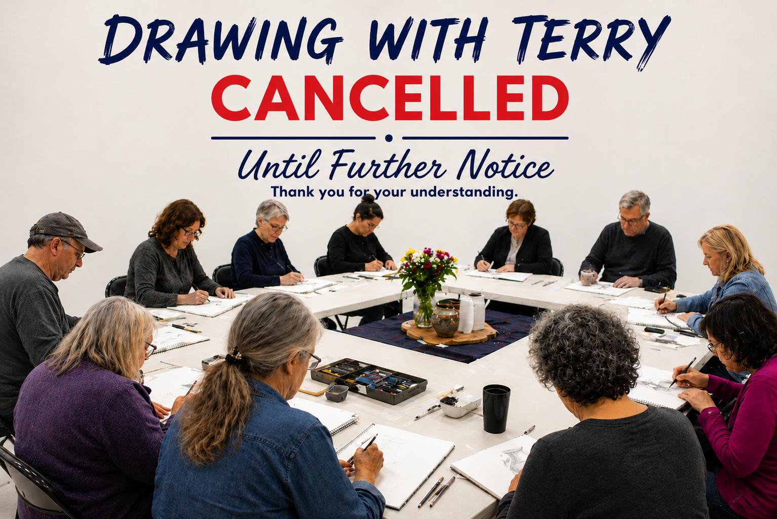 Wednesday’s  Drawing with Terry Moore  TEMPORARILY CANCELLED