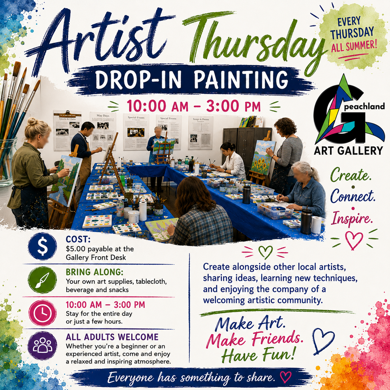 Summer Artist Drop-In Painting every Thursday