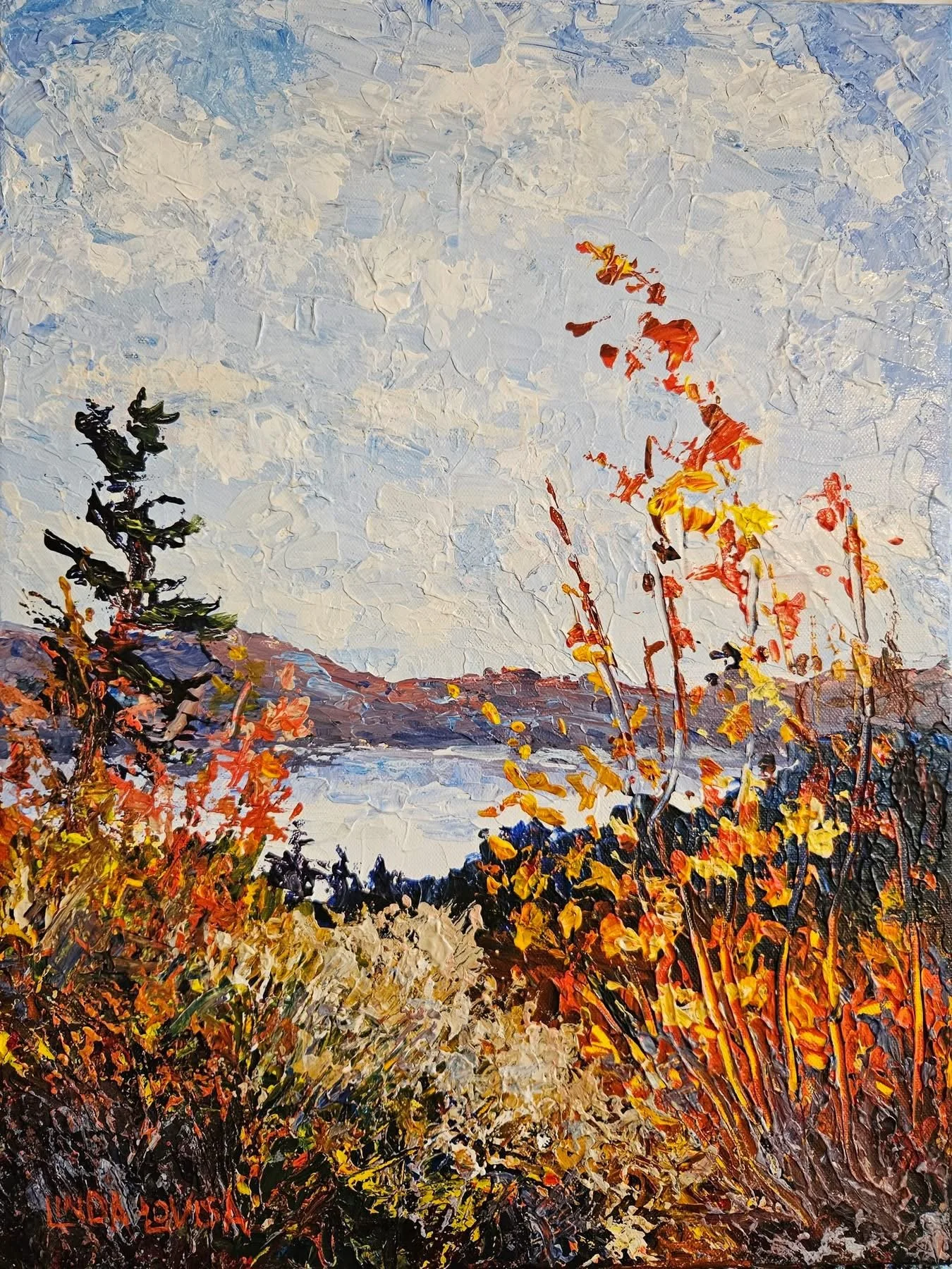 Palette Knife Landscape Acrylic Painting with Linda Lovisa