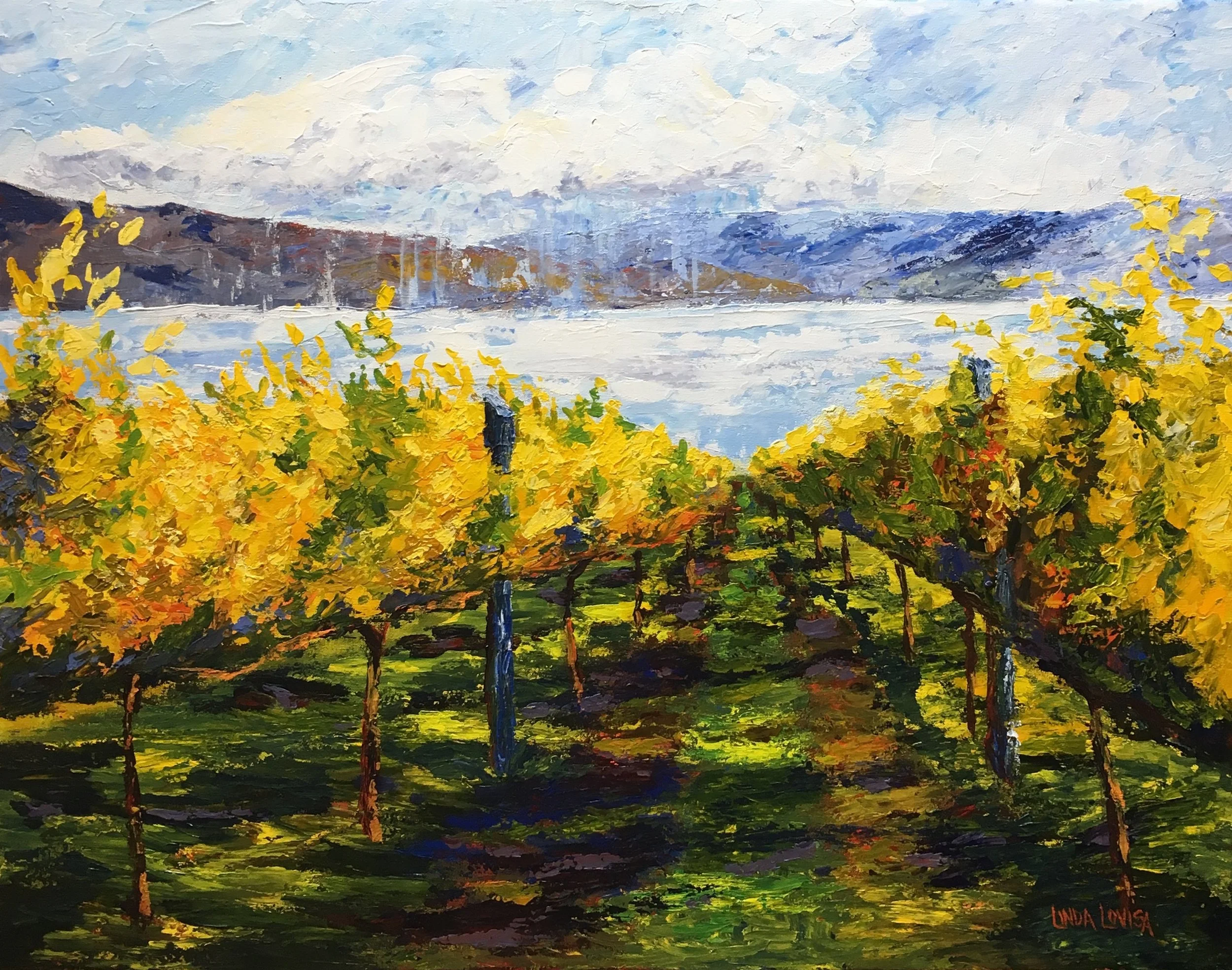 Palette Knife Landscape Acrylic Painting with Linda Lovisa