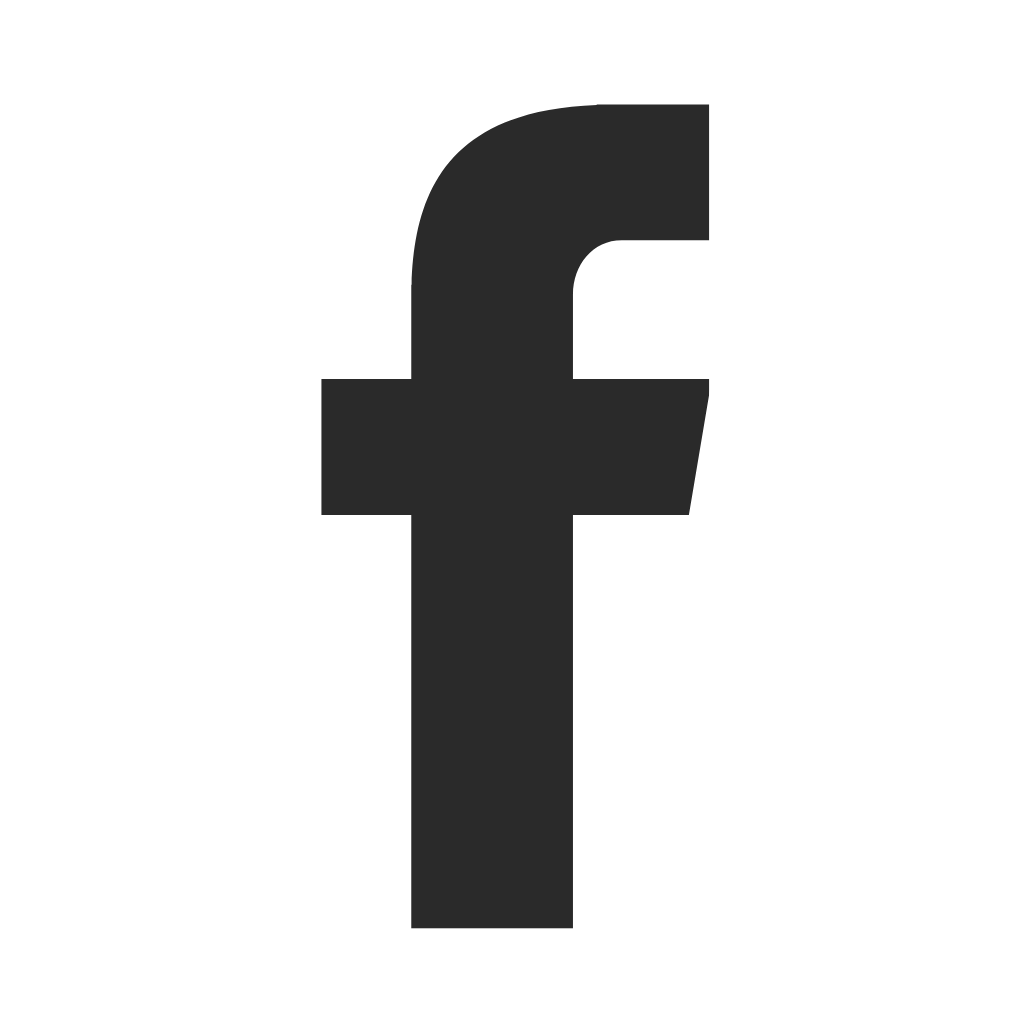 Das Logo von Facebook, schwarzes 'f' auf weißem Hintergrund.