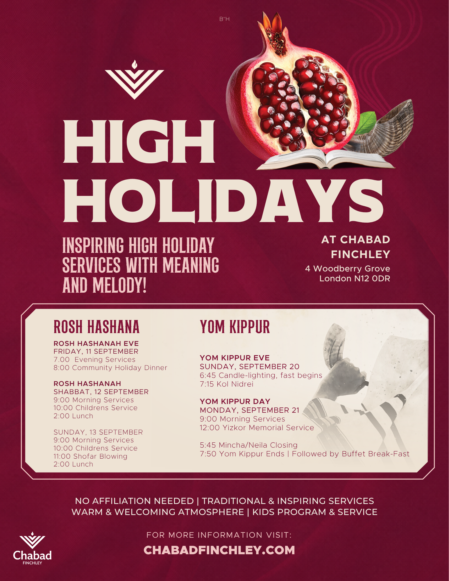 Rosh Hashana Services and Lunch