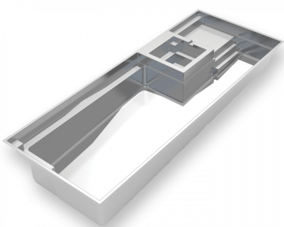 3D Rendering of the Exquisite pool with a locally built-in spa!
