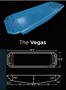 "The Vegas" is nearly 40 feet long, and 5 feet deep at the center of the pool!