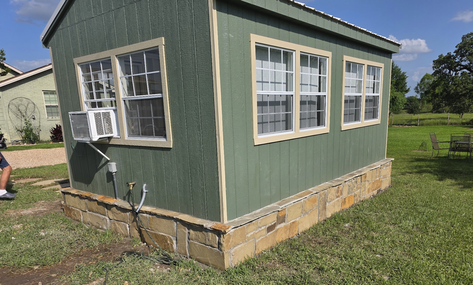 Stonework to enhance the yard appeal of a local greenhouse!