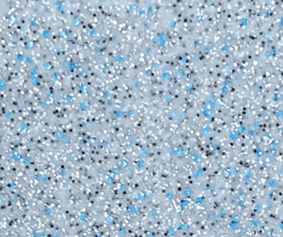 Close-up of blue, white, and black glittery textured surface.