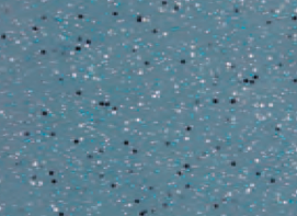 Close-up of speckled blue surface with black and white flecks.