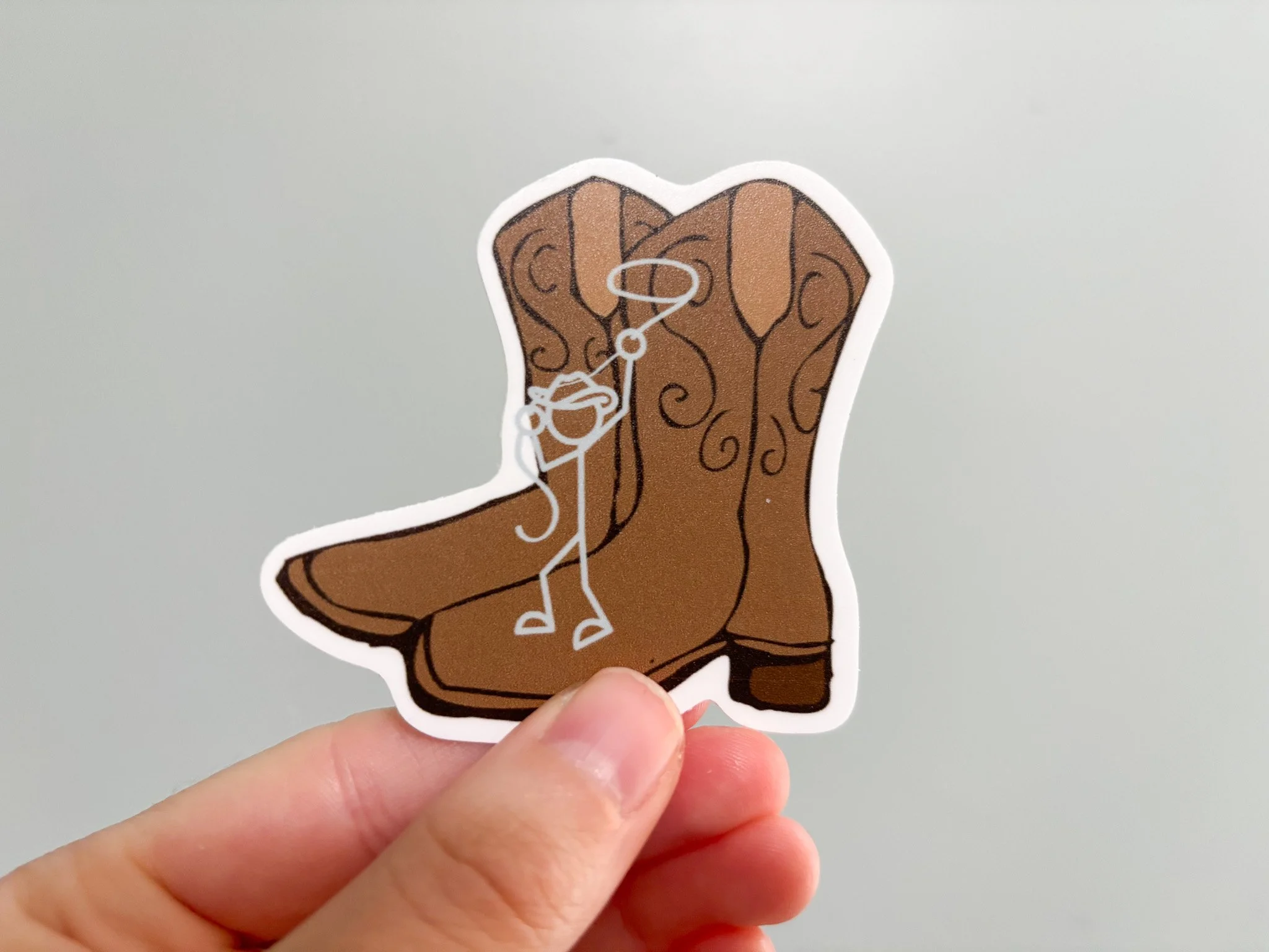 Cowboy Boots Doodle Sticker
