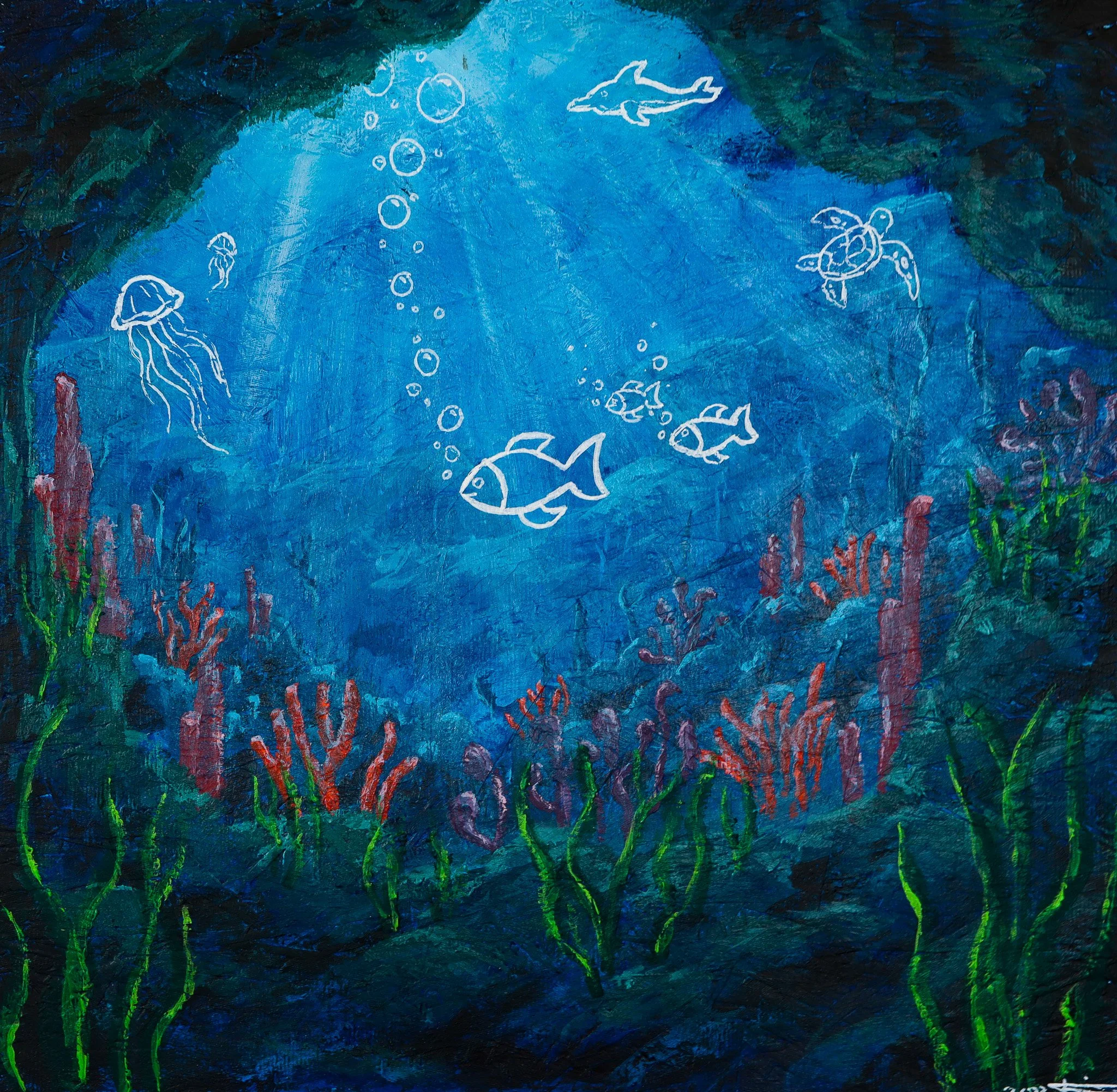 "Underwater Kingdom" - 25in x 25in - 2023