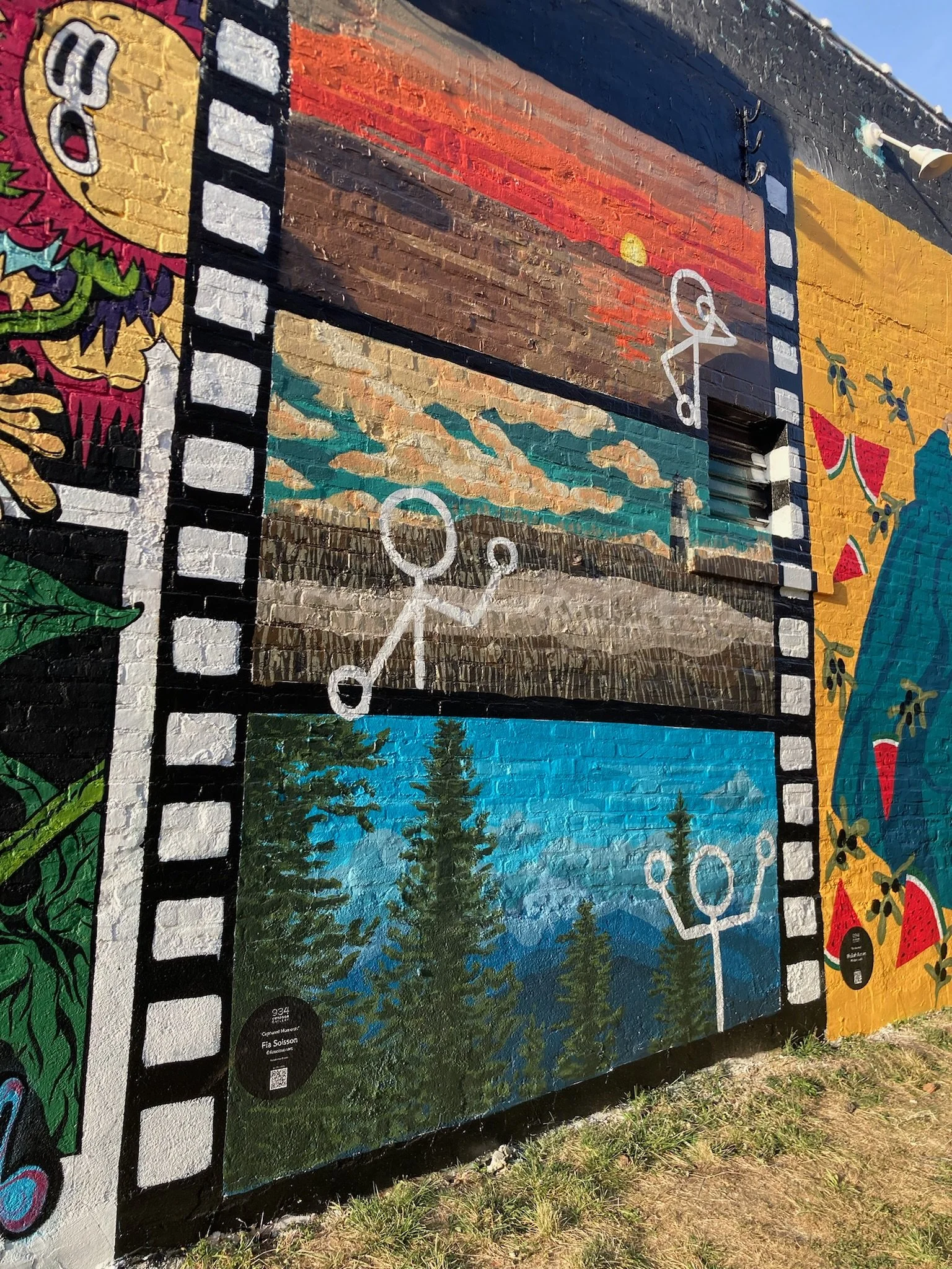 "Captured Moments" - My 8ft x 15ft mural for the 934 Gallery mural festival in Columbus, Ohio. This film strip features three of my favorite family vacation spots that we have visited.