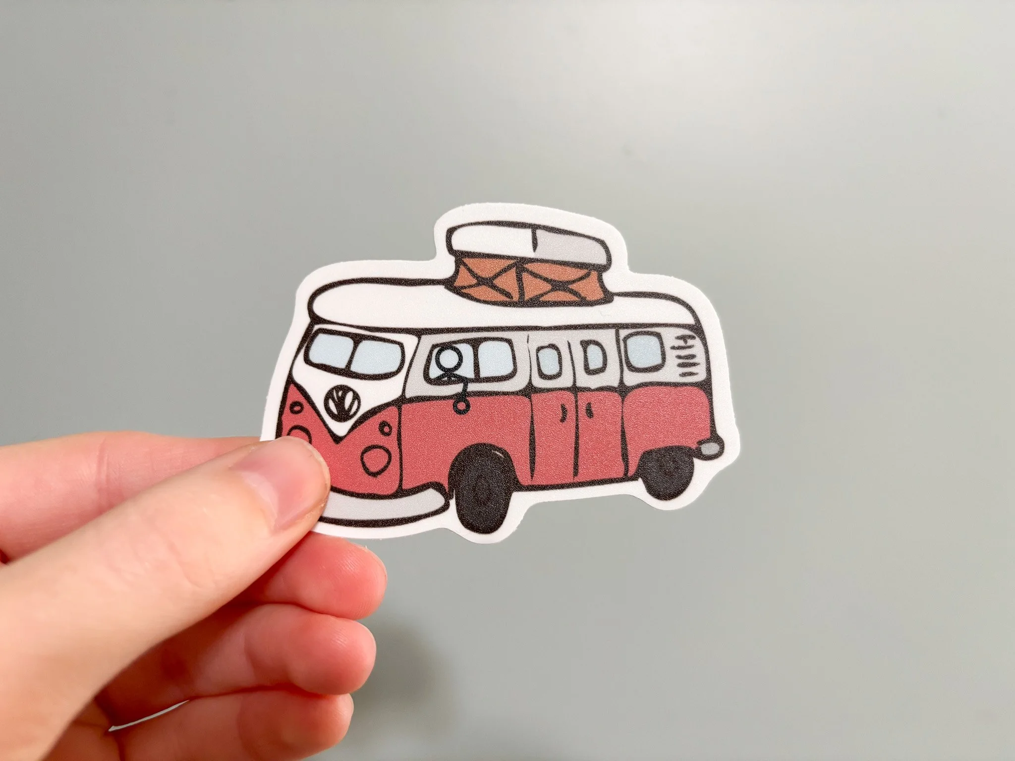 Camper Van Doodle Sticker