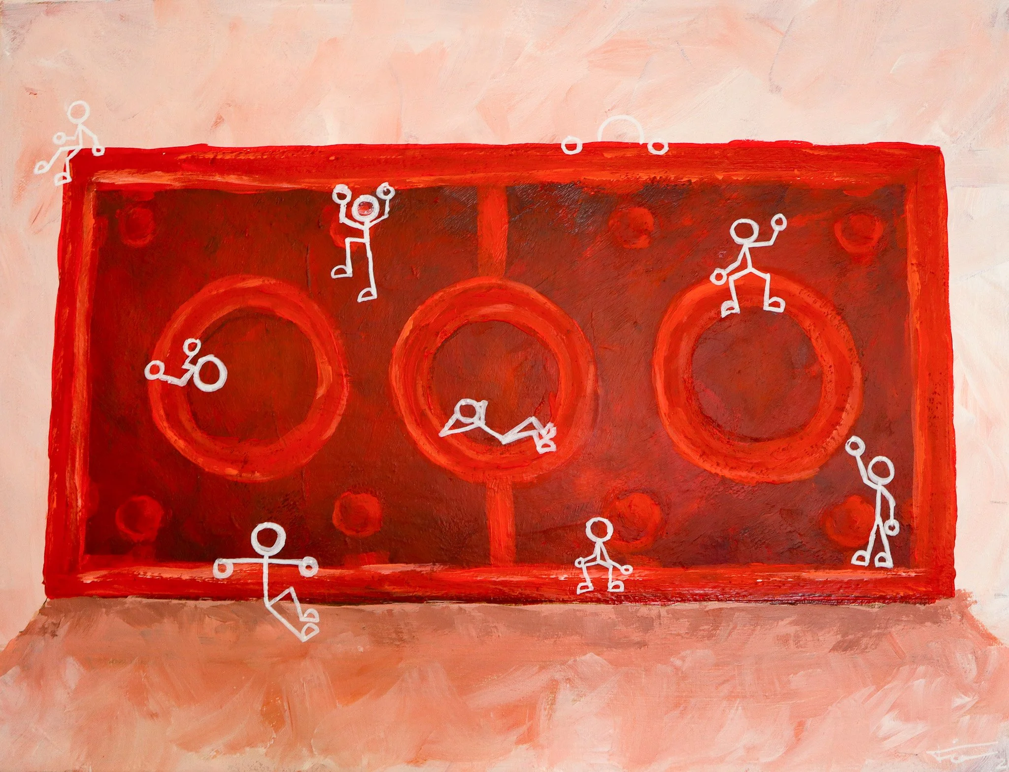 "Brick Hangout" - 24in x 20in - 2023