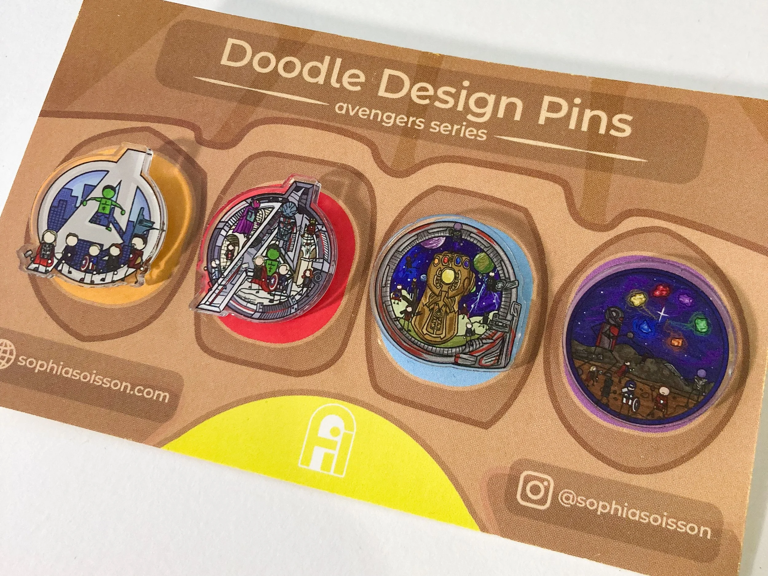 Superhero Doodle Pin Set