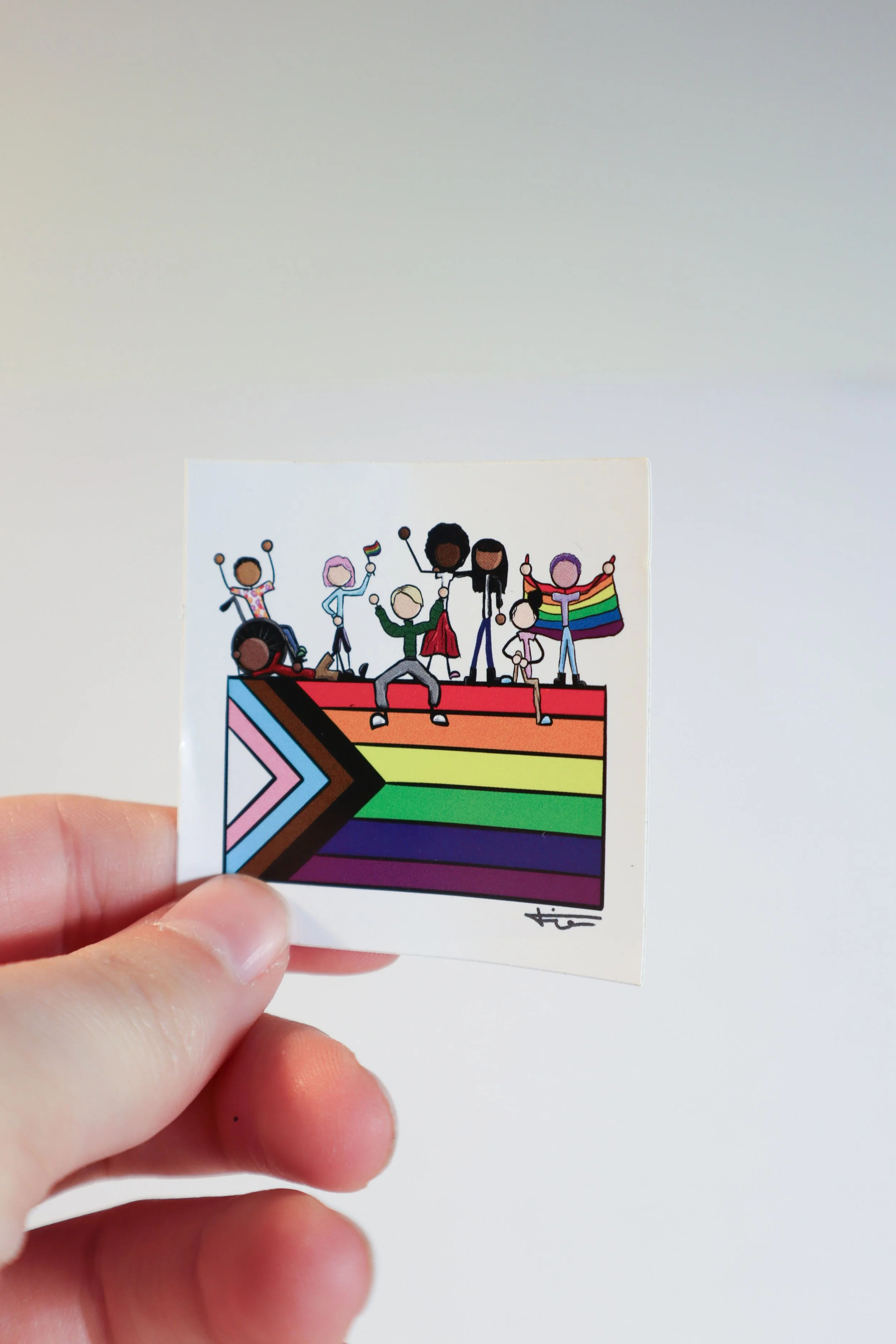 Pride Flag Doodle Sticker