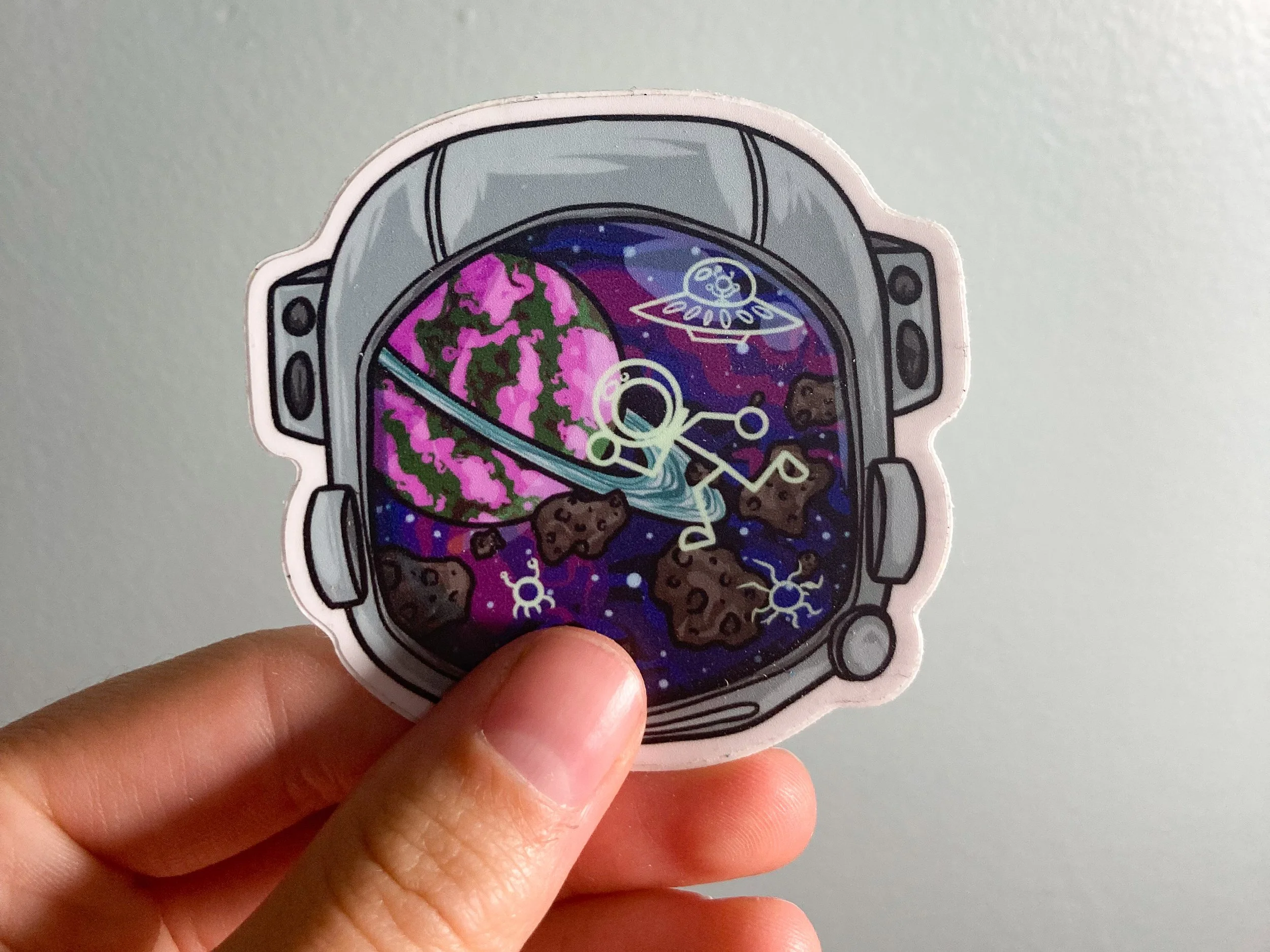Space Helmet Doodle Sticker
