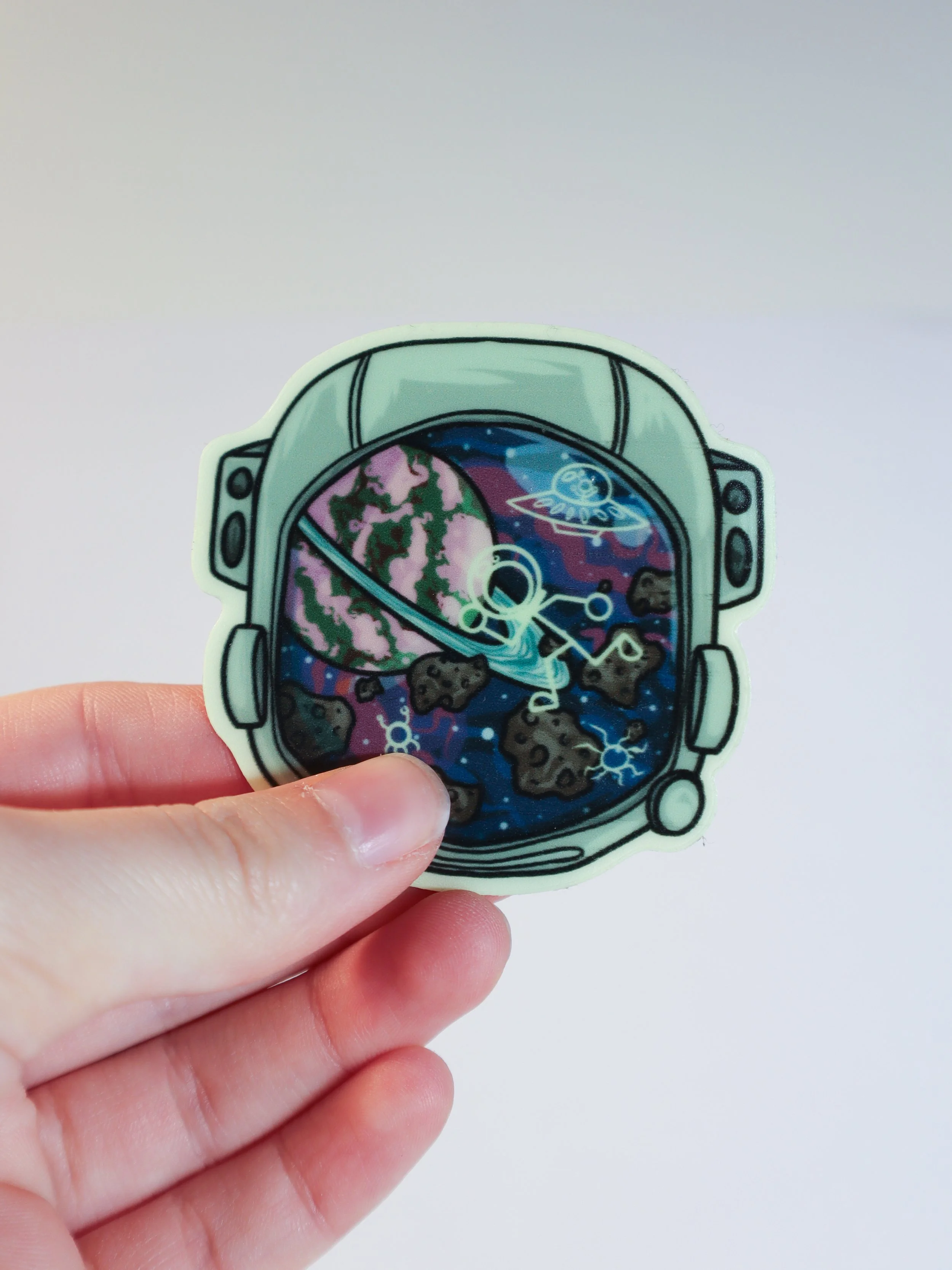 Space Astronaut Helmet Doodle Sticker