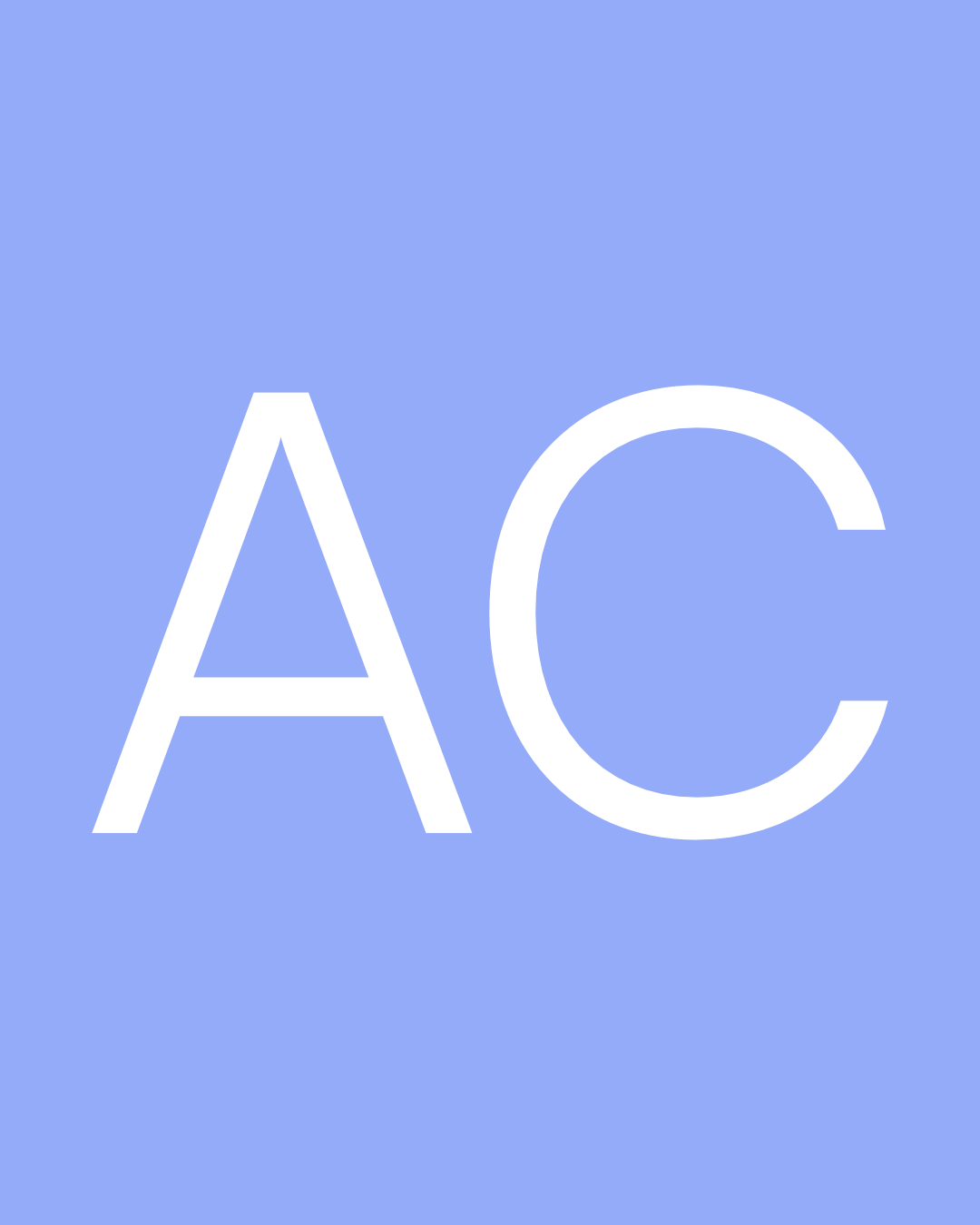 Blue background with white letters 'A' and 'C' in the center.