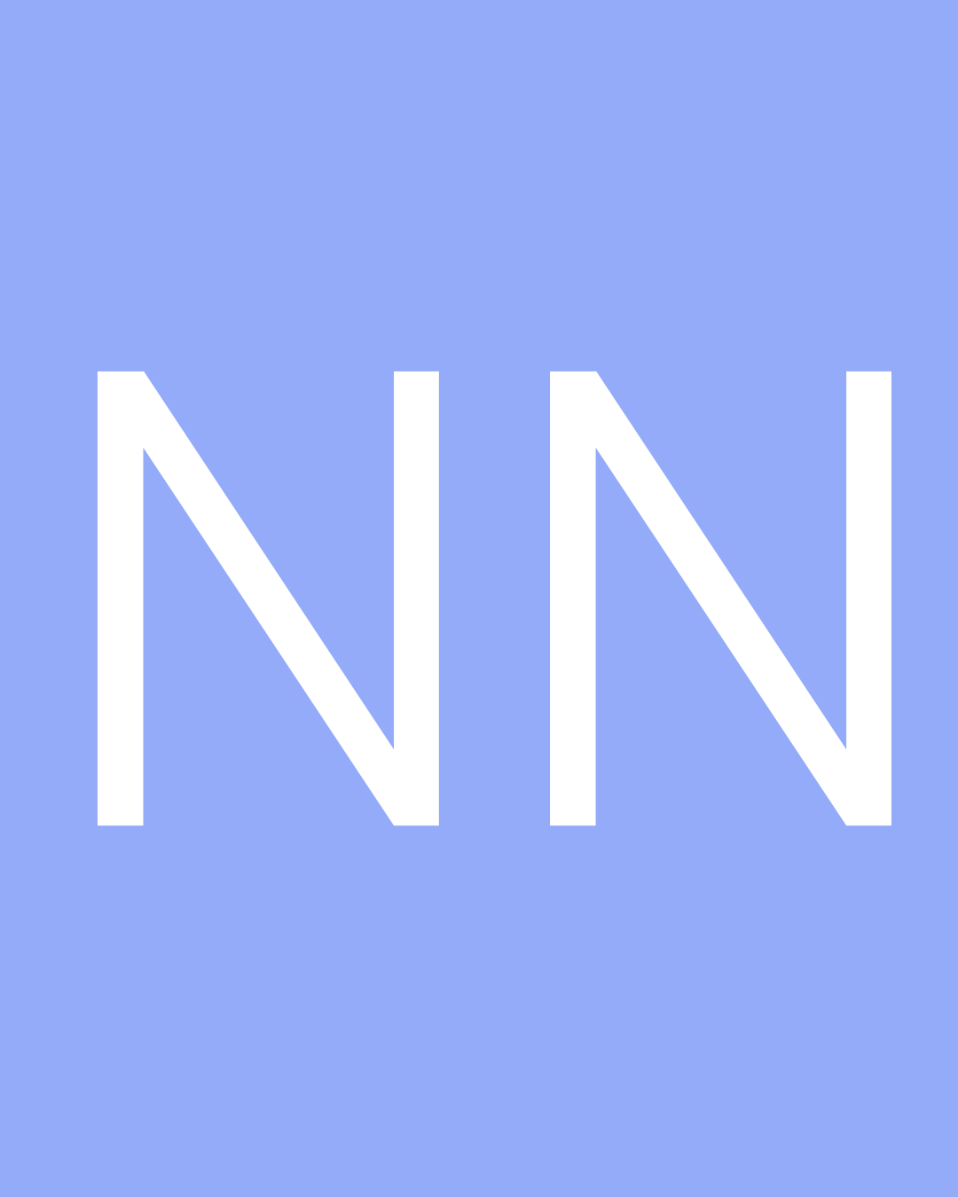 The image shows the letters 'NIN' in white on a light purple background.