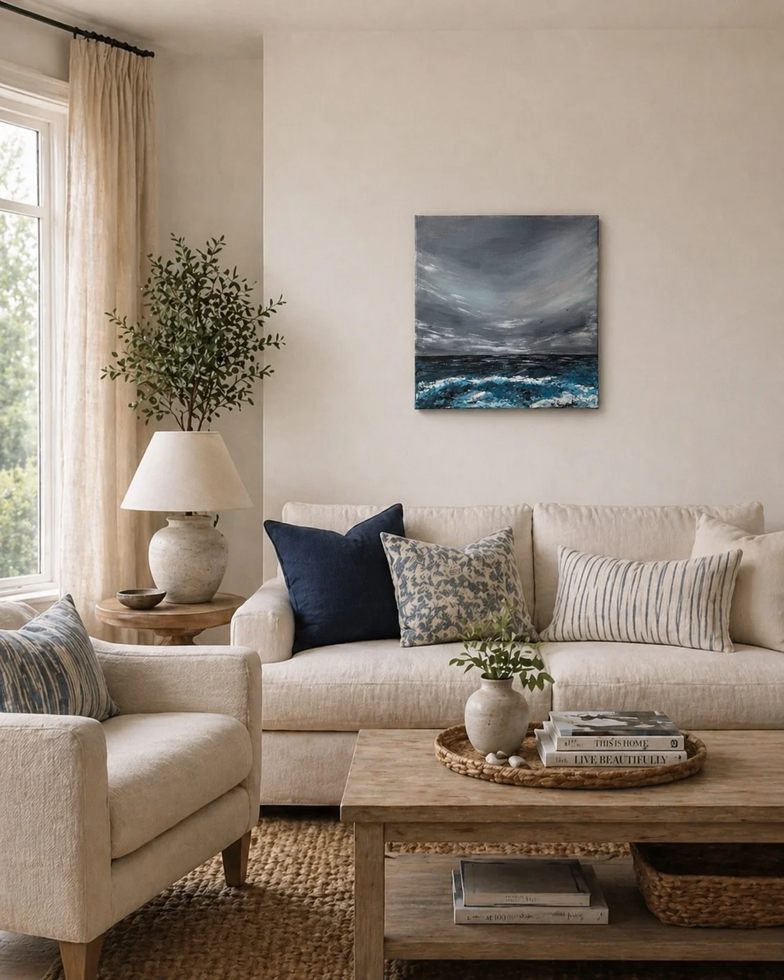 New painting is live on the website! 

Stormy Seas | 16x16 
$250 with free shipping within Canada 

A portion of each sale gets donated to the Brain Tumour Foundation of Canada in Vanessa&rsquo;s memory 

hacheystudio.ca 🩶