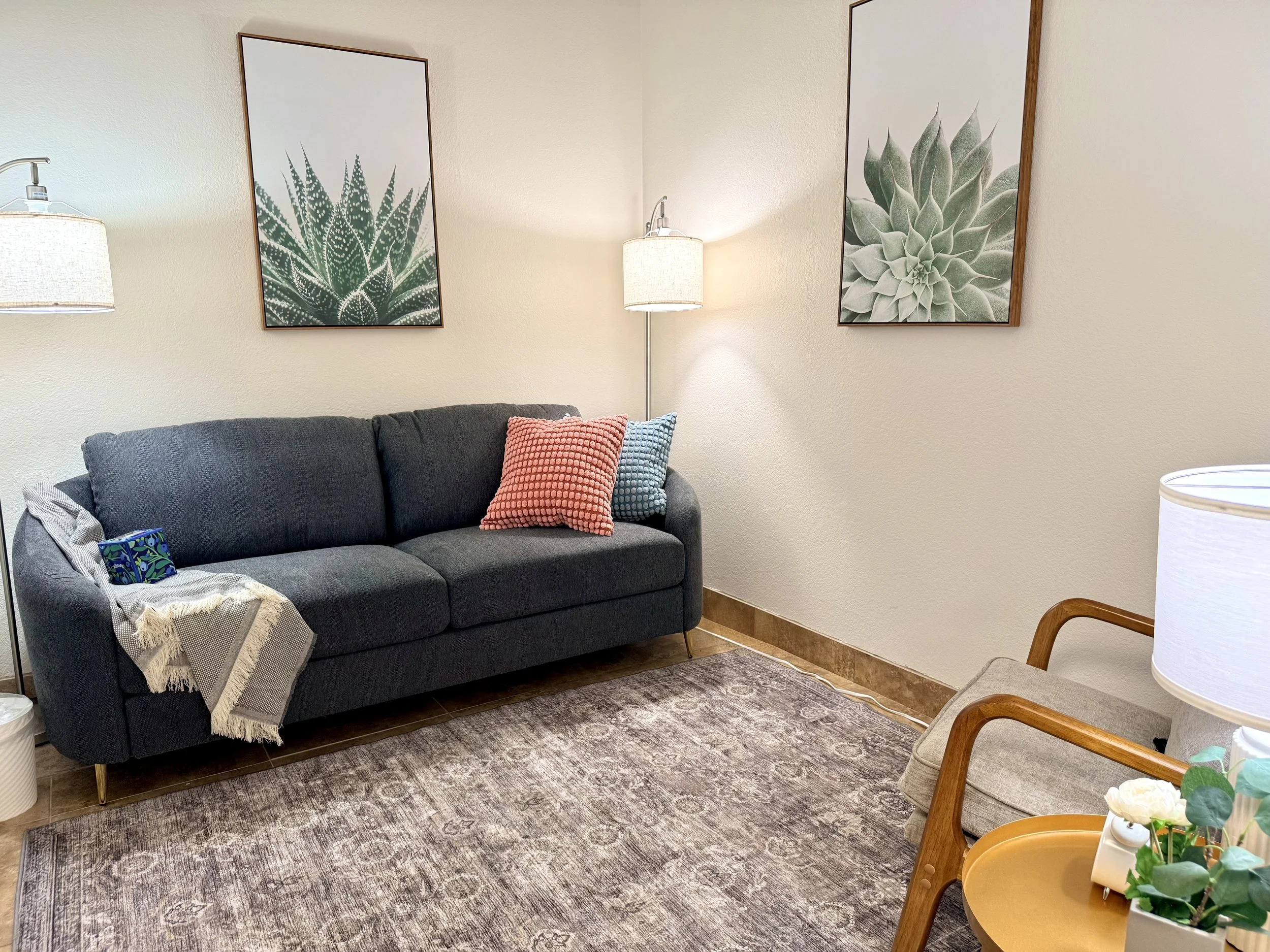 Safe welcoming therapy space at Elizabeth and Associates in Chandler Arizona offering private rooms, comfortable seating, and individualized care