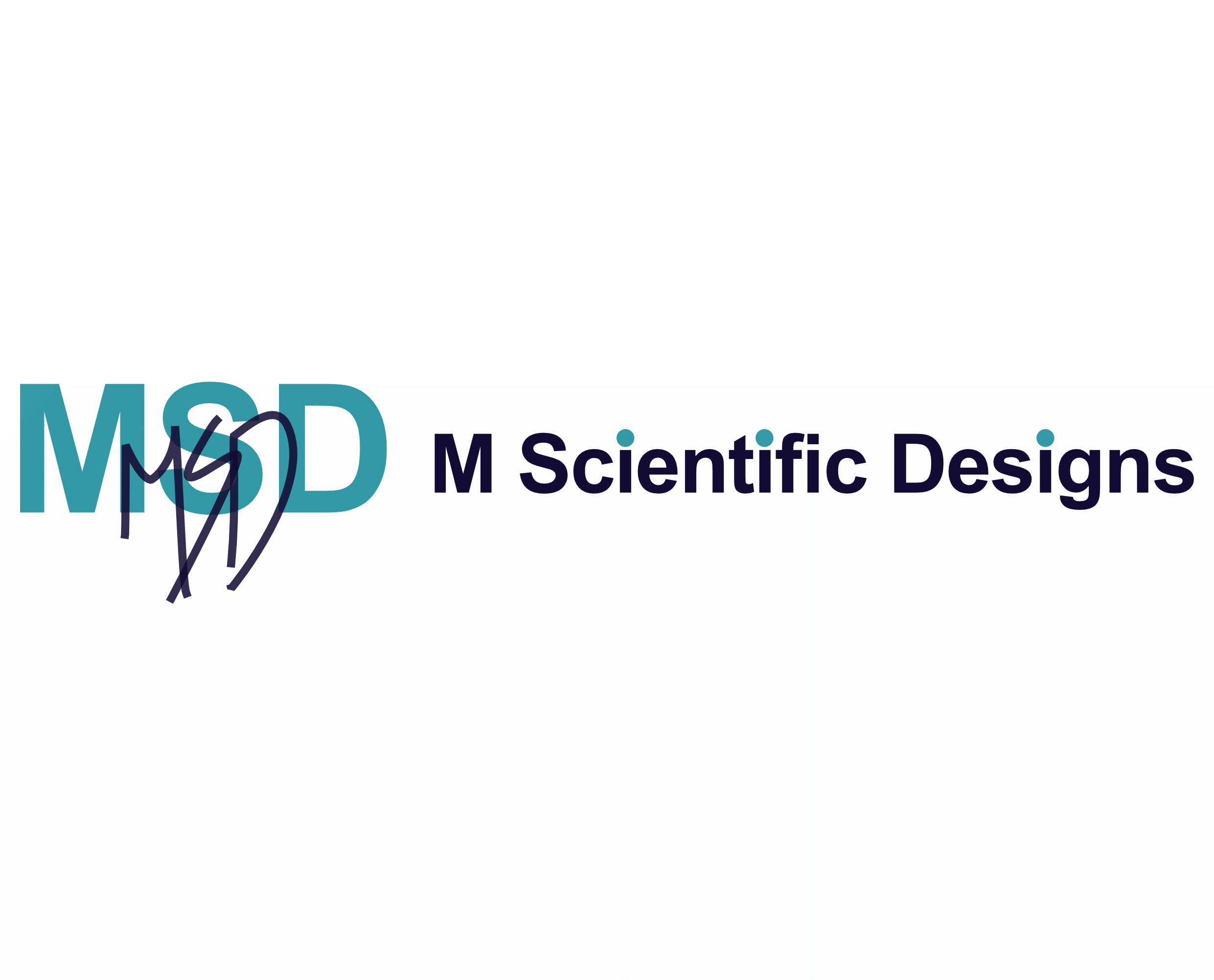 Logo of M Scientific Designs featuring the initials MSD and a stylized line art drawing of a microscope