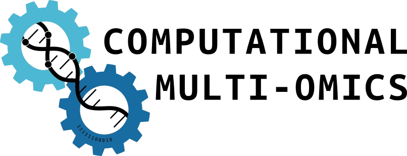 Logo with gears and DNA strand for the computational multi-omics lab