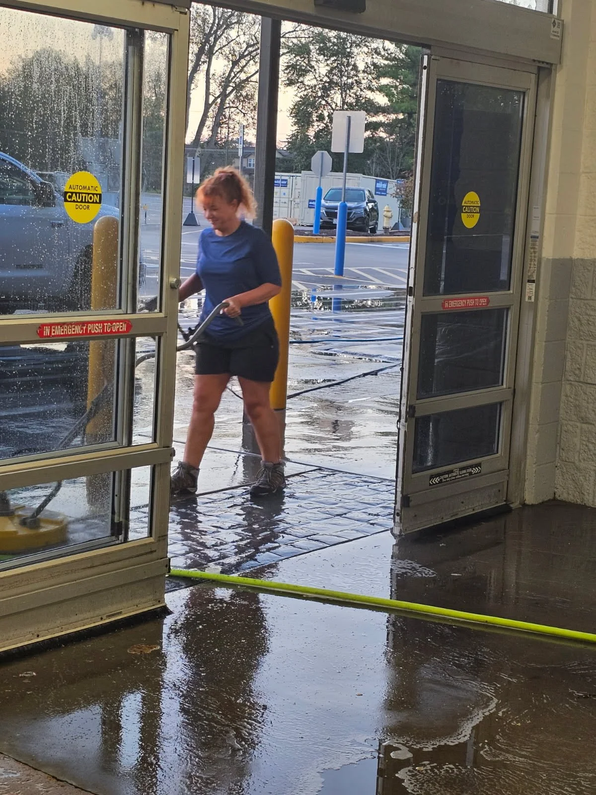 Pressure wash commercial space