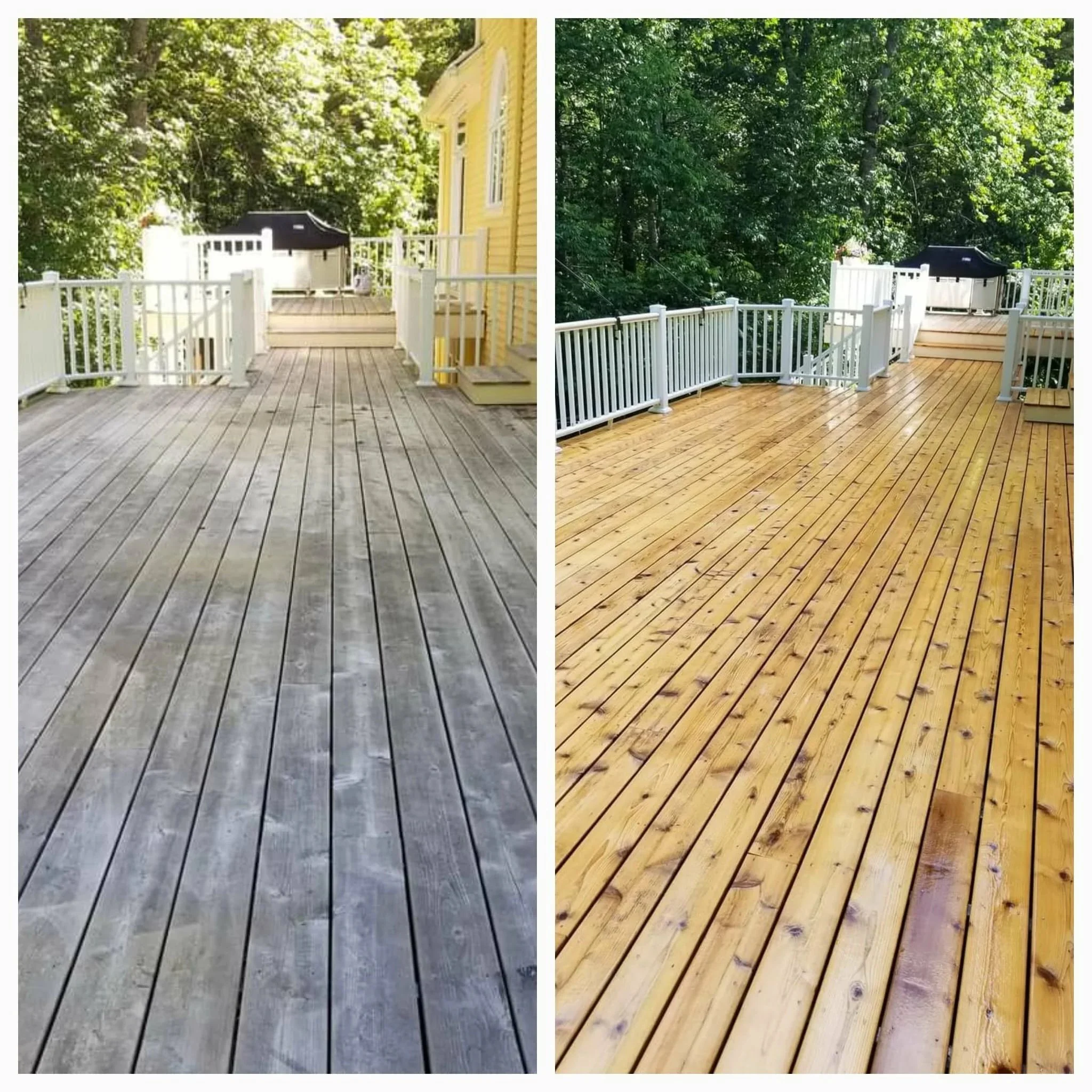 Pressure washing deck or fence