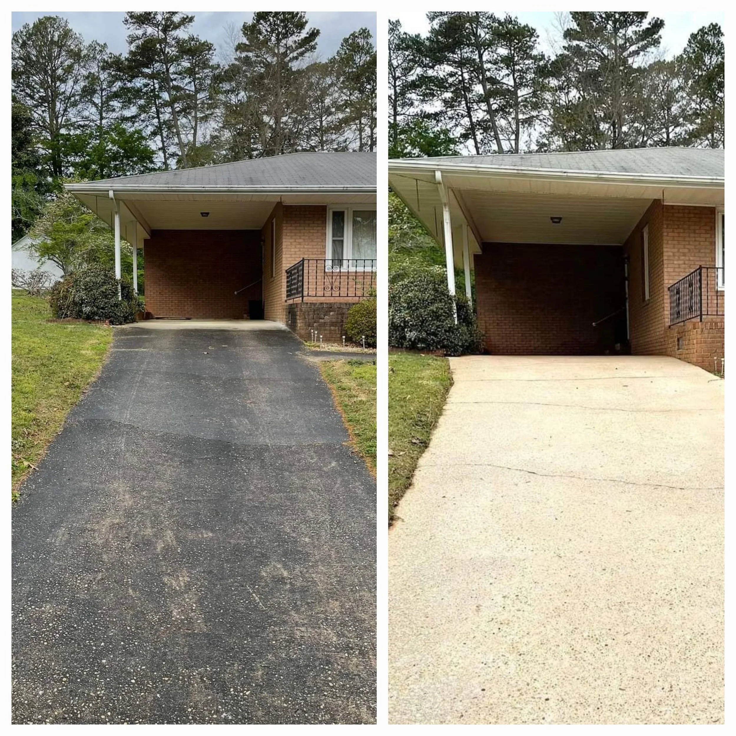 Pressure wash driveway