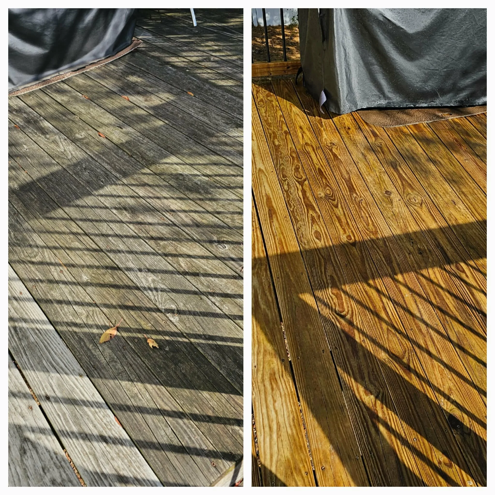 Pressure wash pool deck