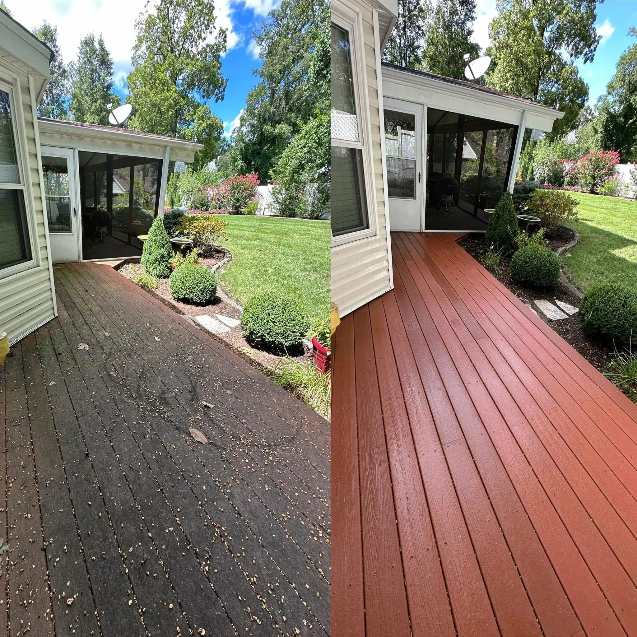 Pressure wash composite deck