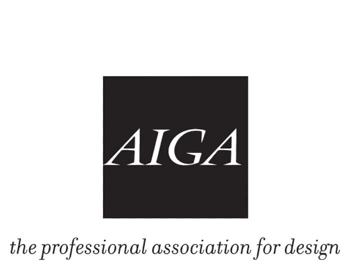 AIGA logo with the tagline 'the professional association for design' beneath it.