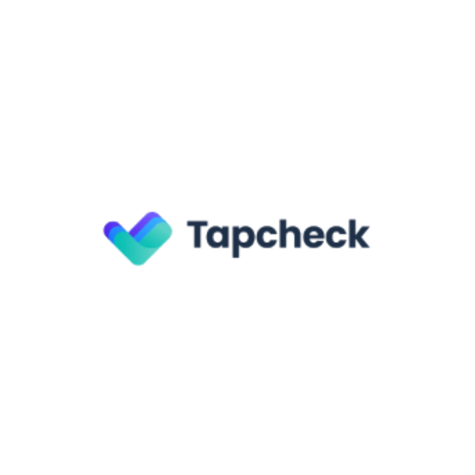 Tapcheck logo with stylized check mark and company name in dark text.