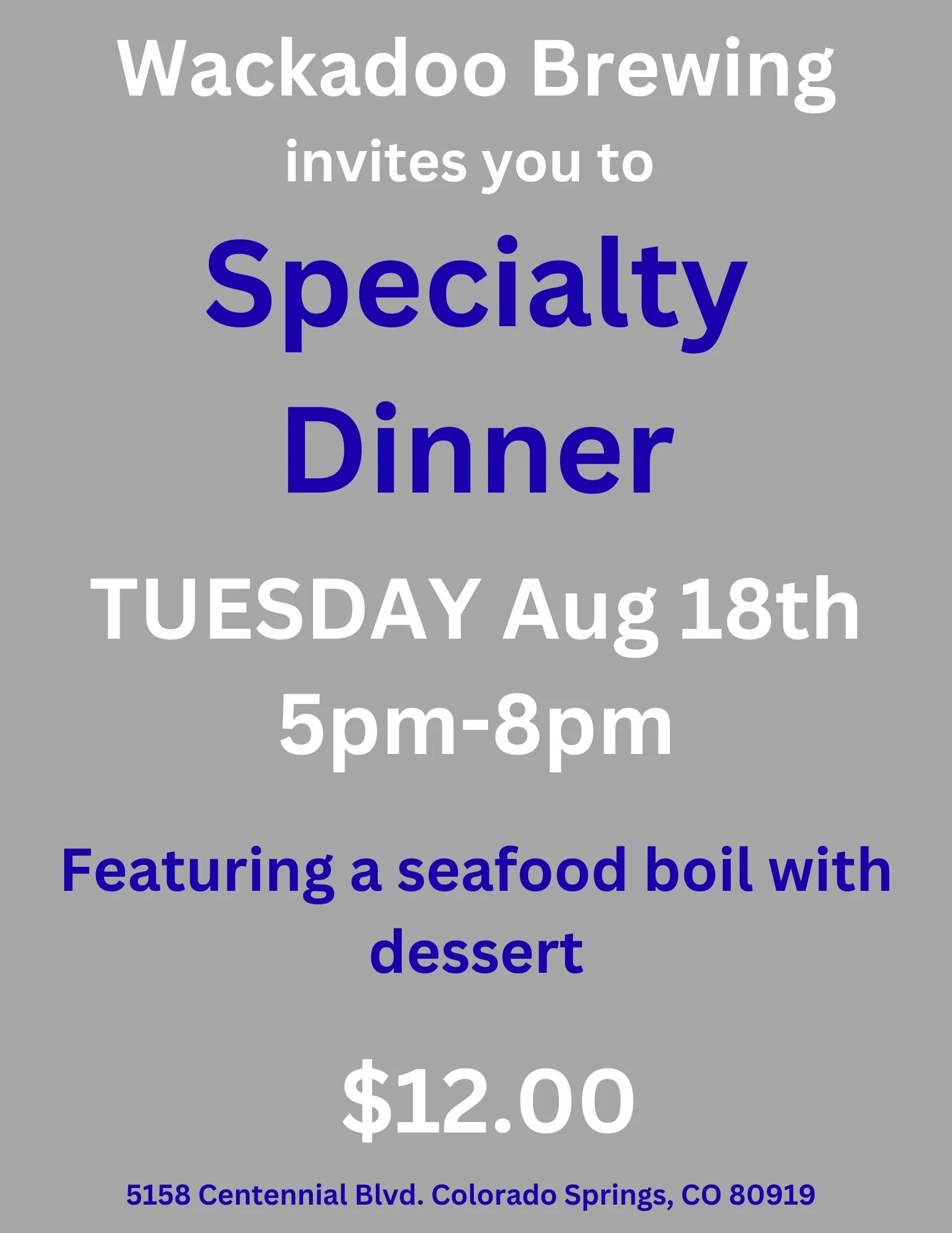 Specialty Dinner