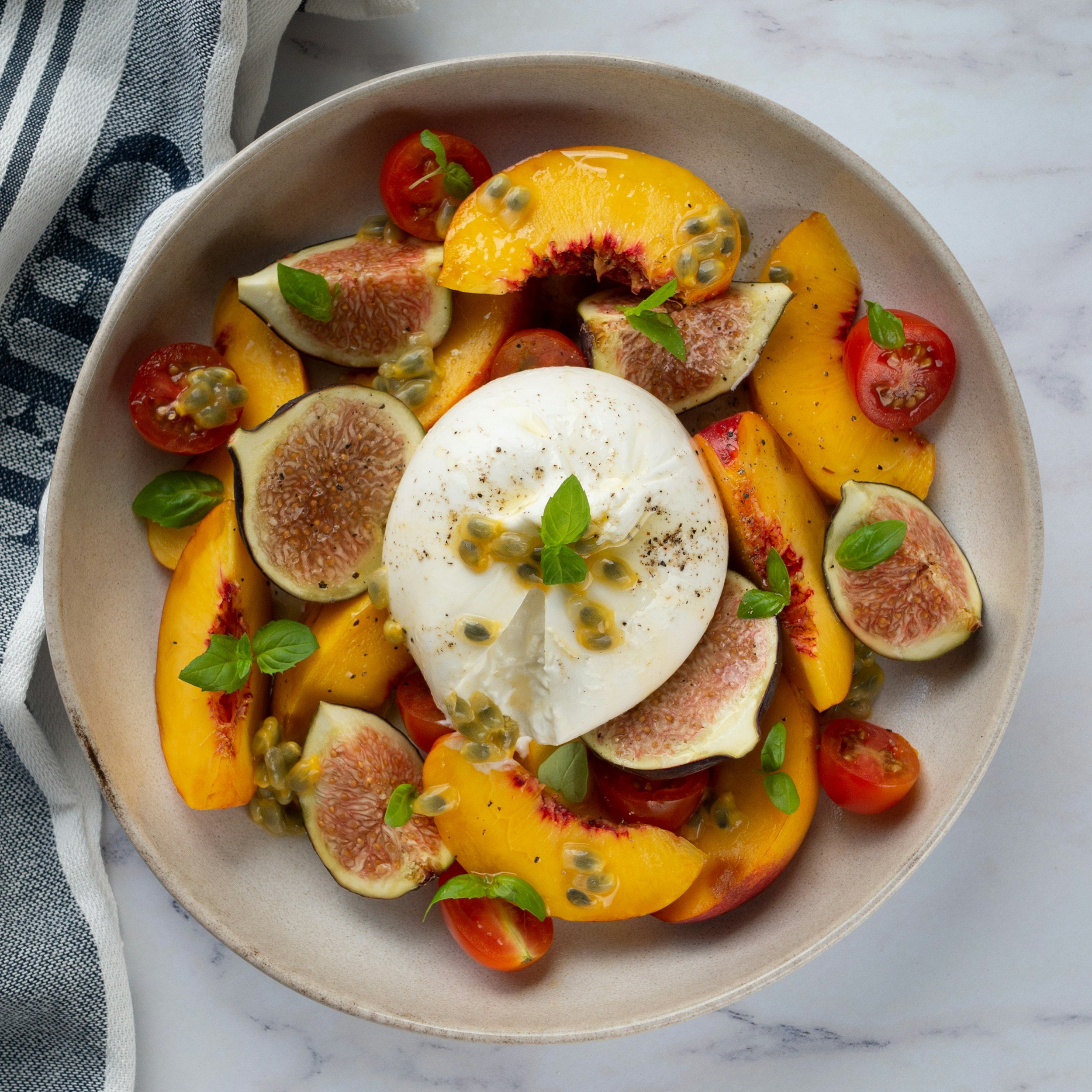 Fresh Peach &amp; Burrata Salad