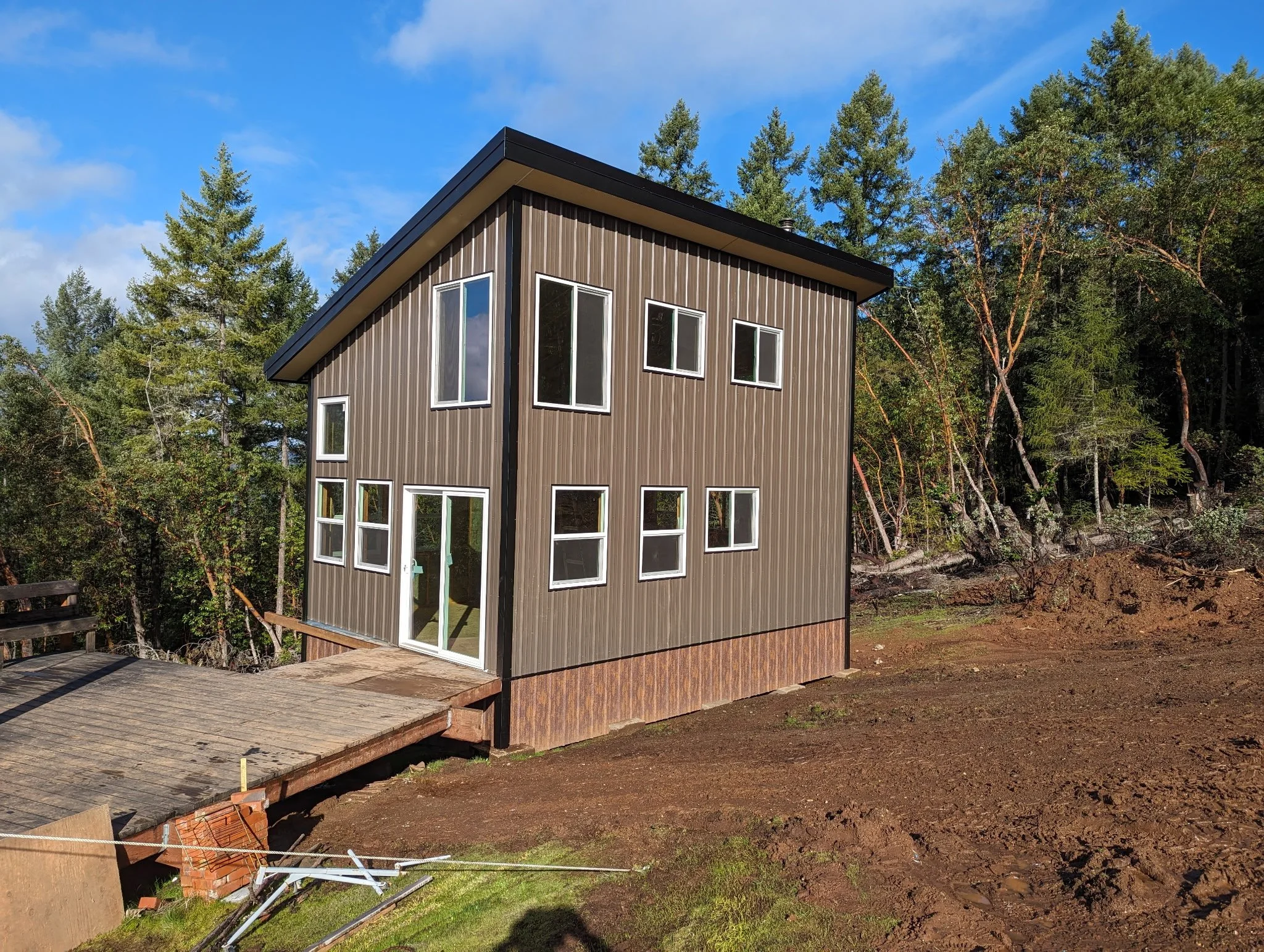 Tiny house exterior and land flatening