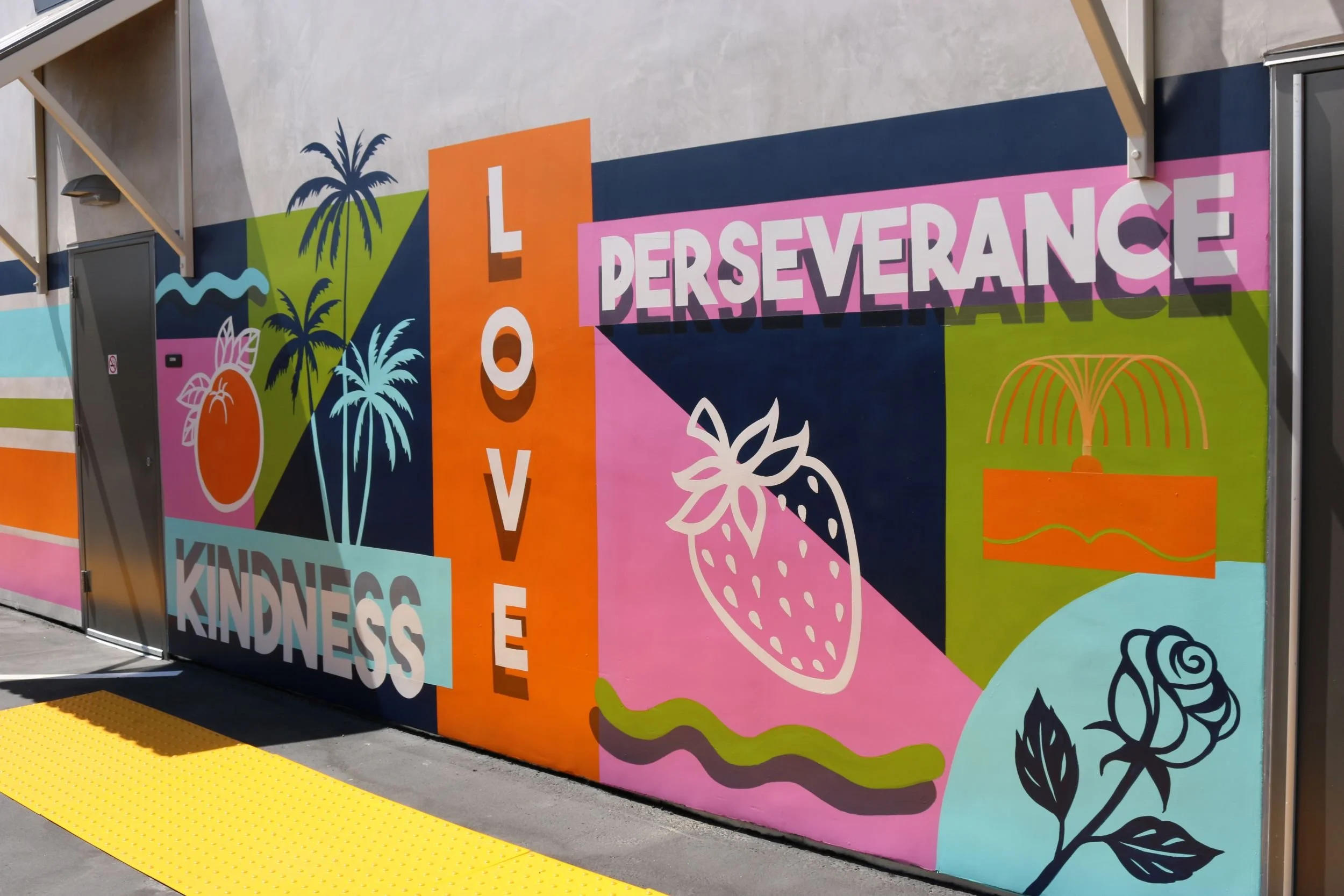 Courtyard mural designed by Lindsey Morales