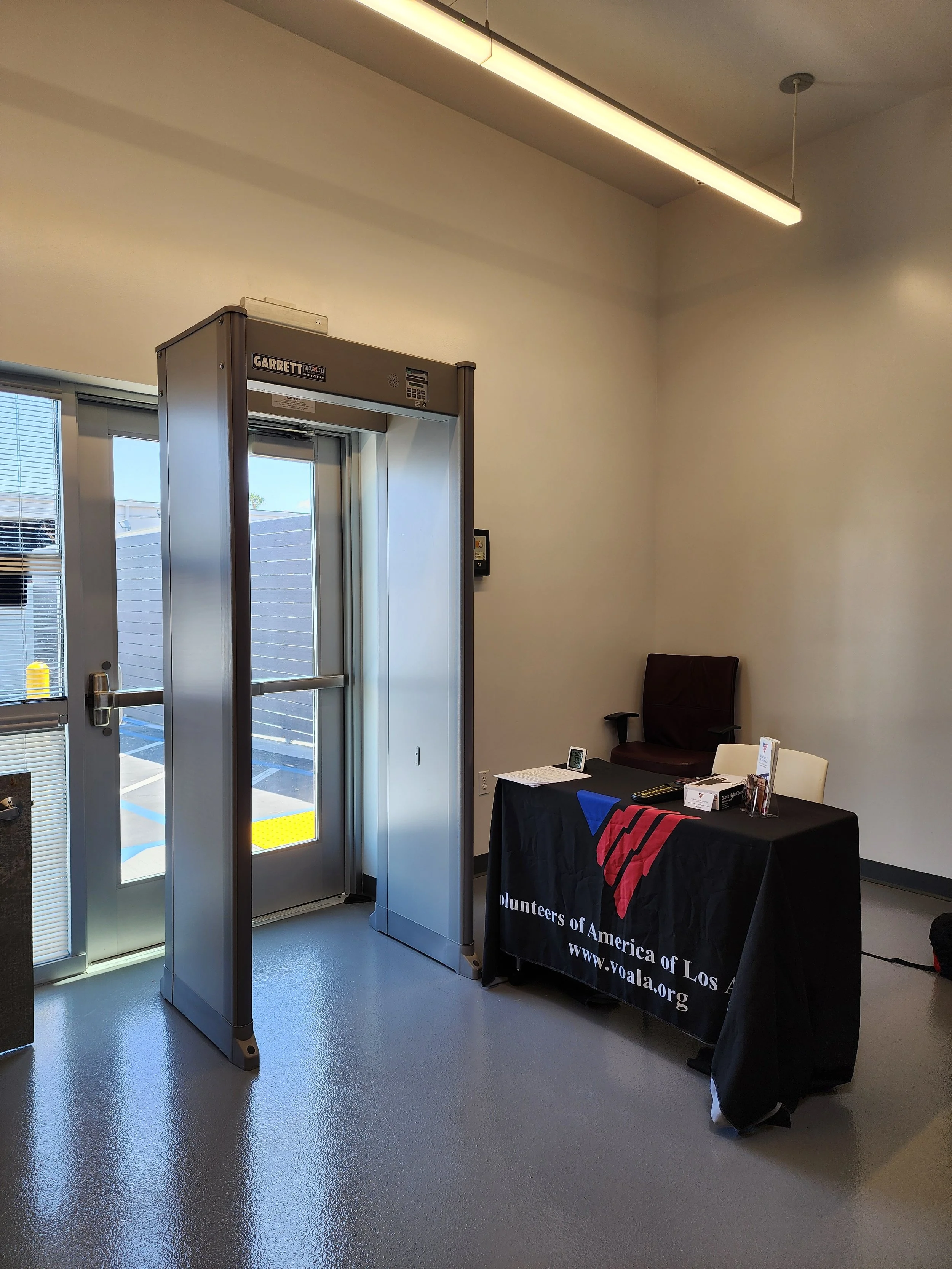 Security checkpoint at CCNC entrance