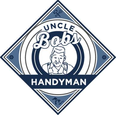 Logo featuring a cartoon man with a smile, the text 'Uncle Bob' above, and 'Handyman' below, all inside a diamond-shaped design.